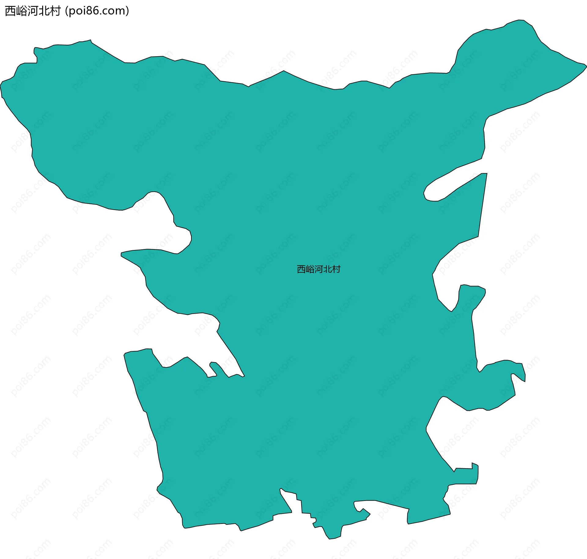 西峪河北村边界地图