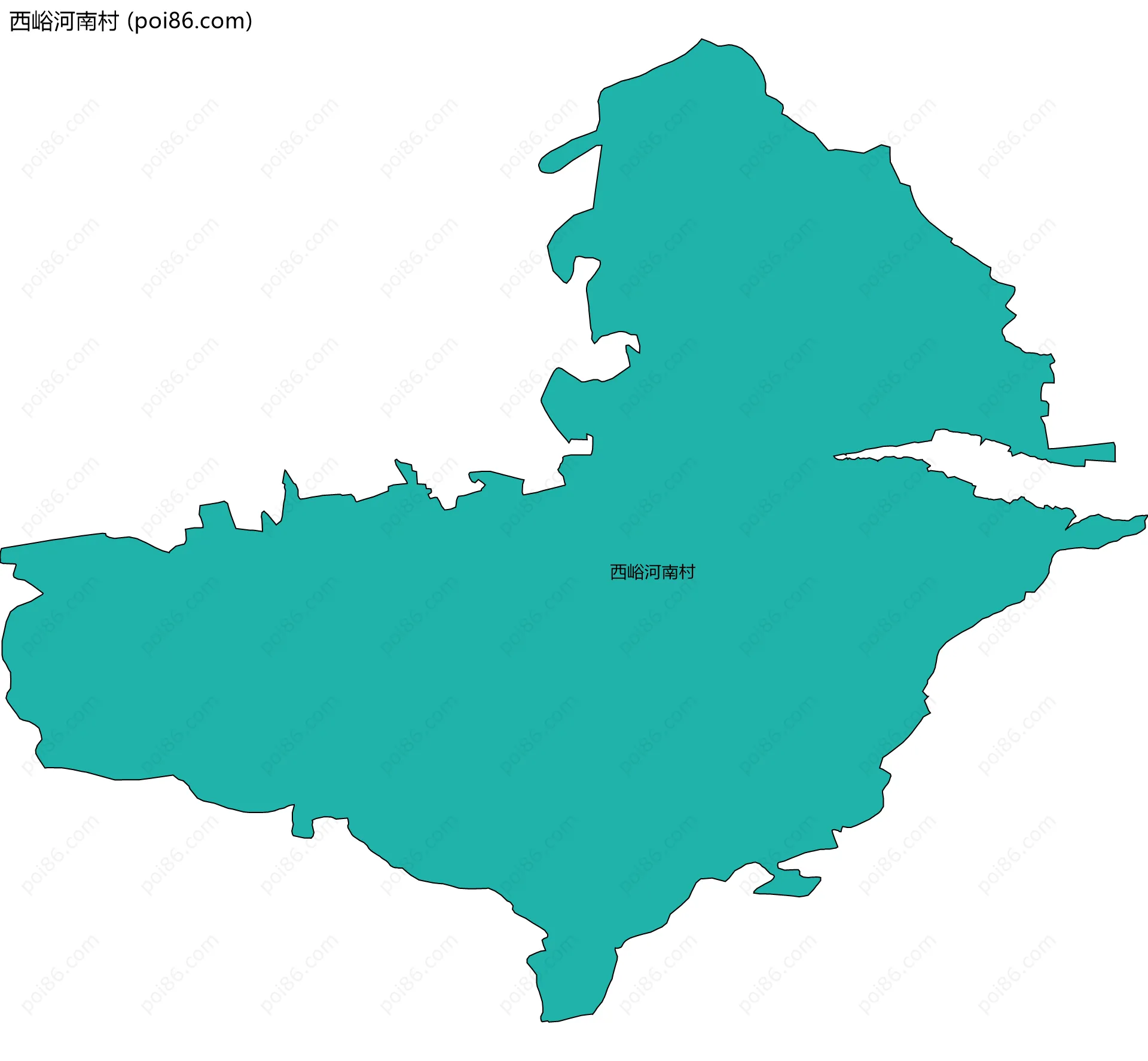 西峪河南村边界地图