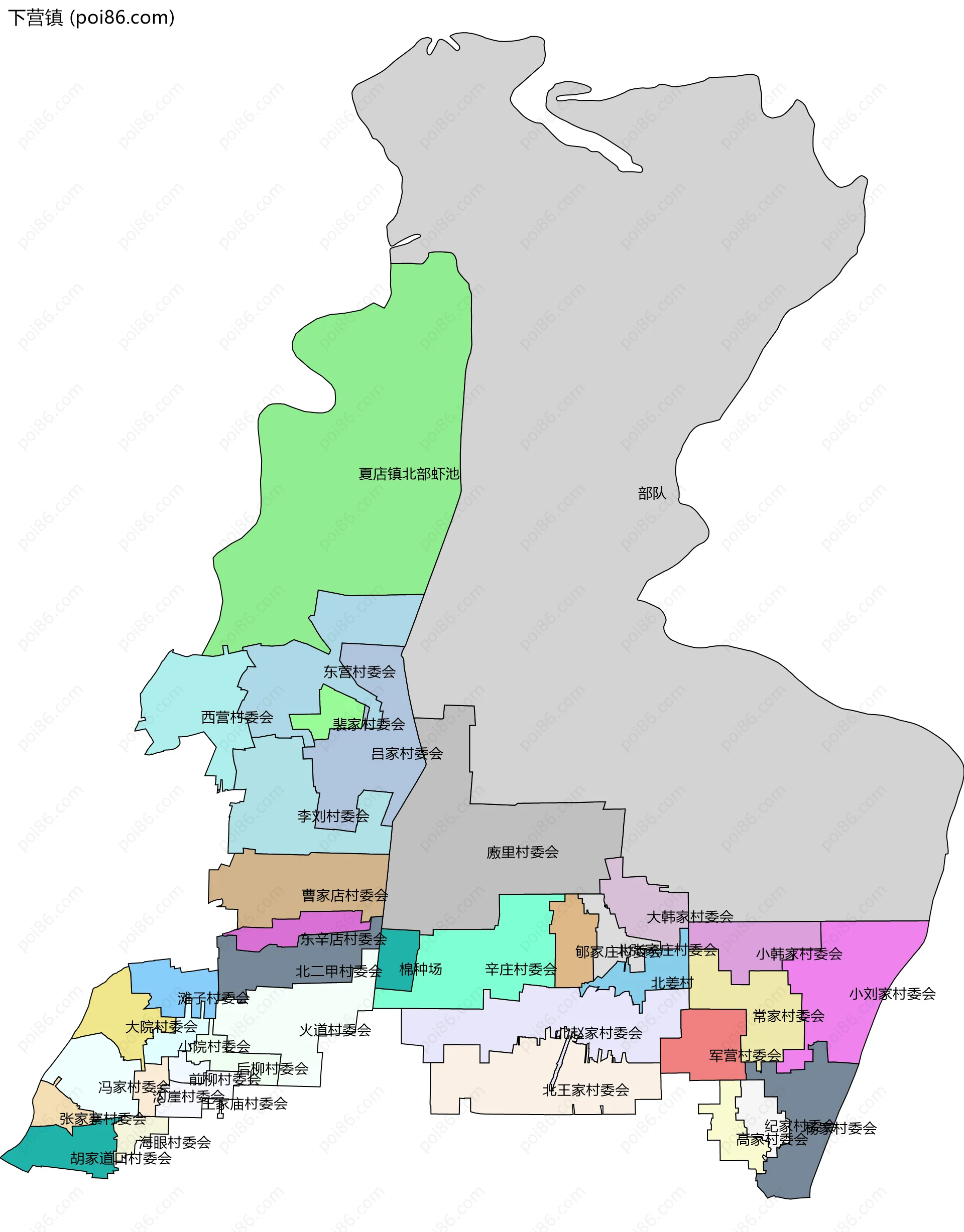 下营镇边界地图(五级行政区划)