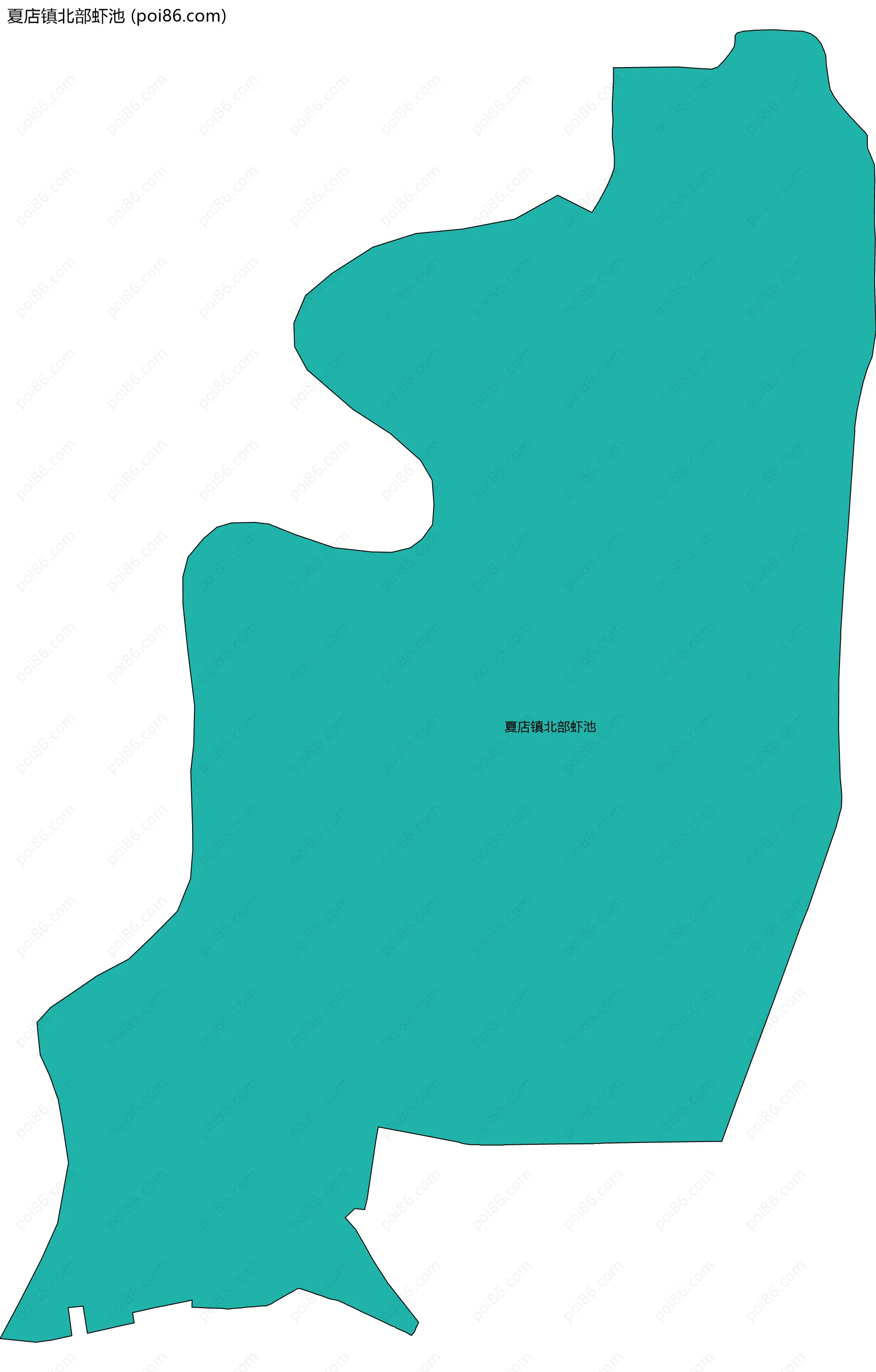 夏店镇北部虾池边界地图
