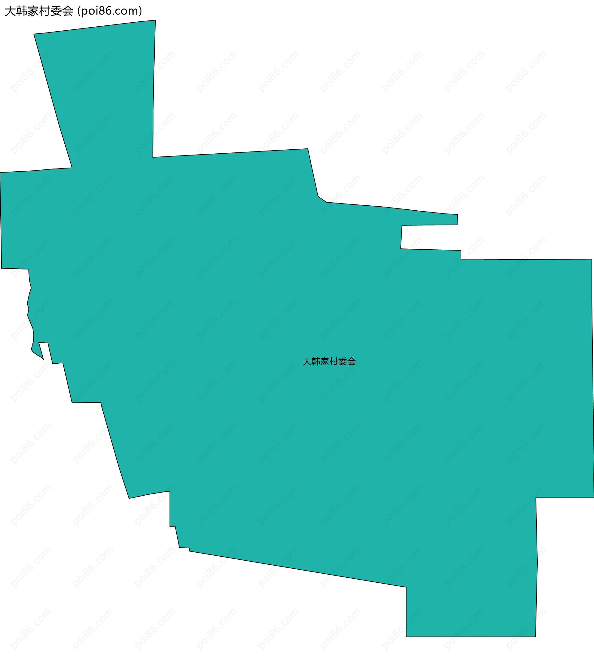 大韩家村委会边界地图