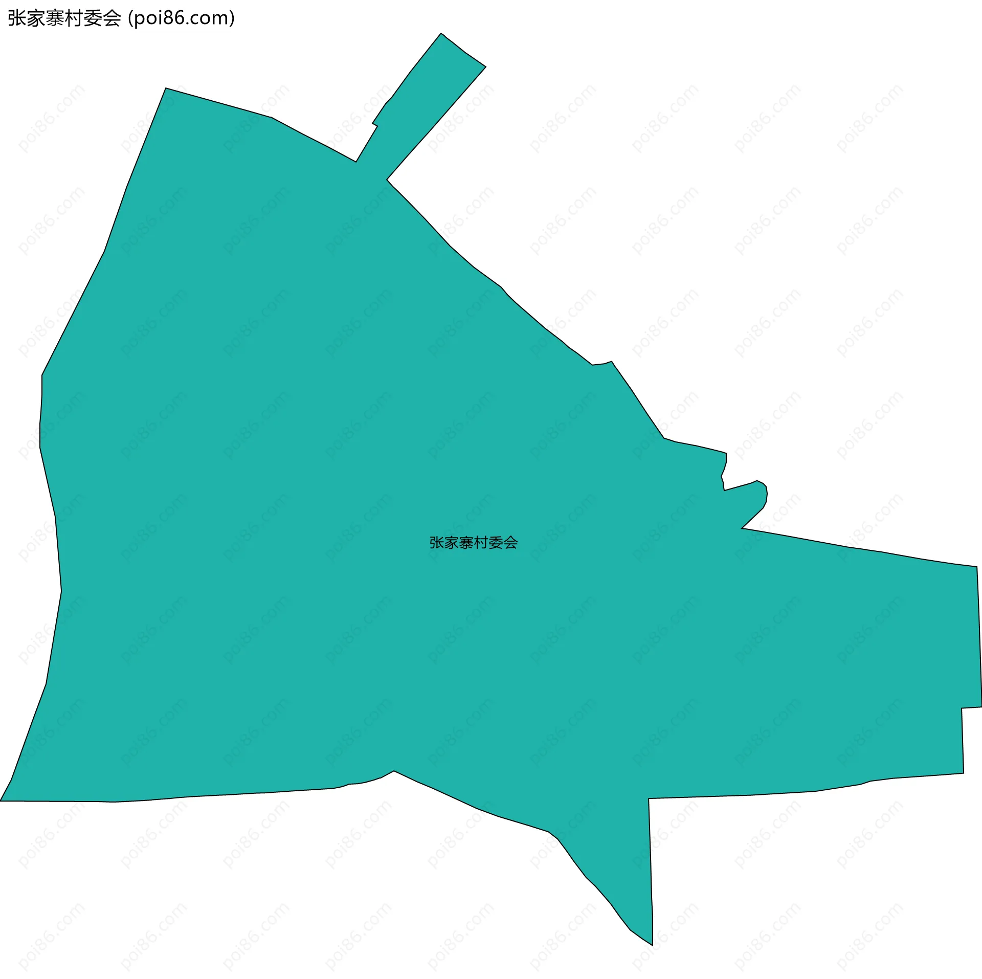 张家寨村委会边界地图