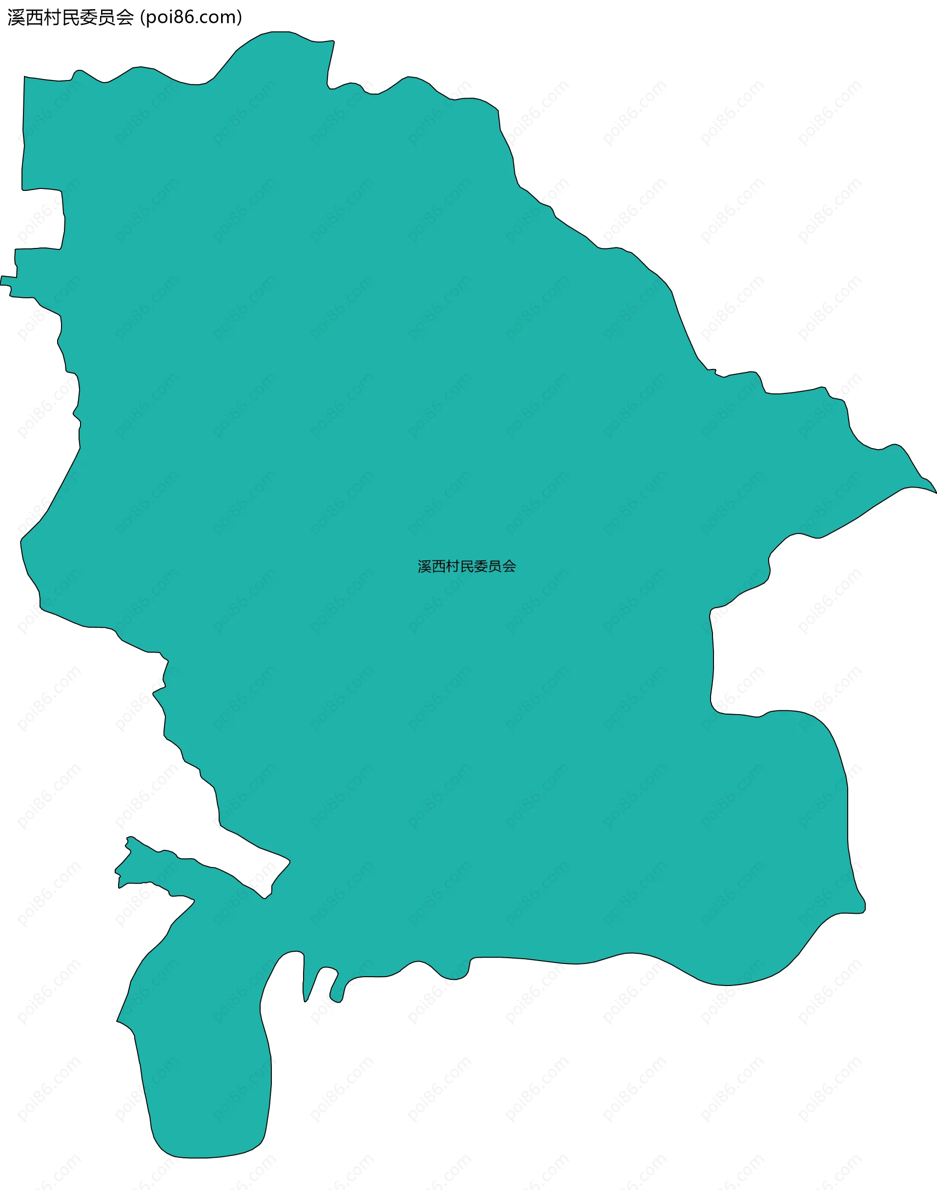 溪西村民委员会边界地图