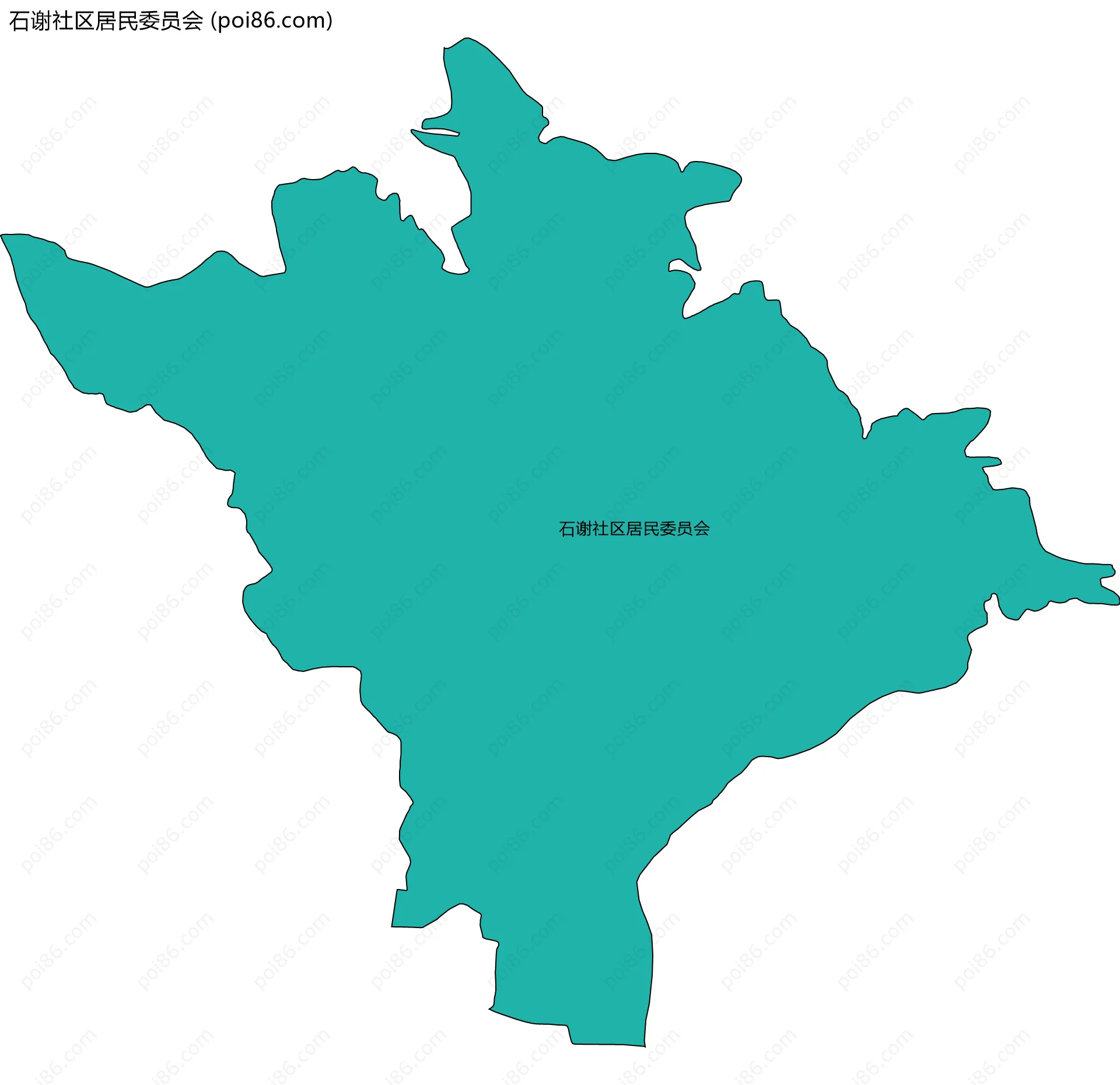 石谢社区居民委员会边界地图