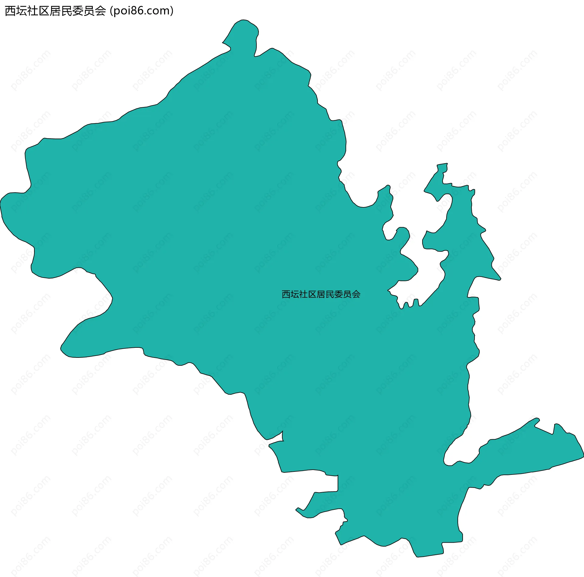 西坛社区居民委员会边界地图