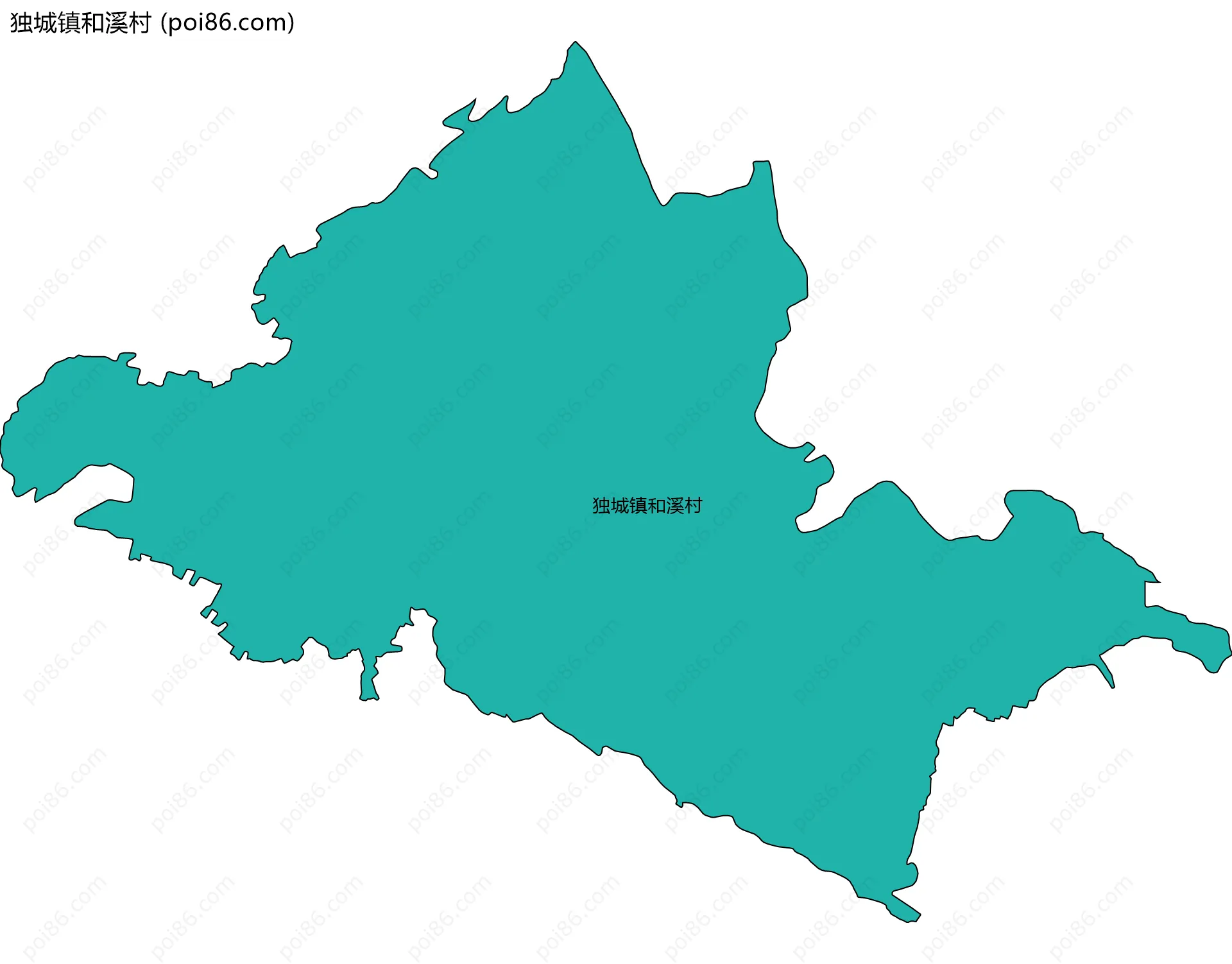 独城镇和溪村边界地图