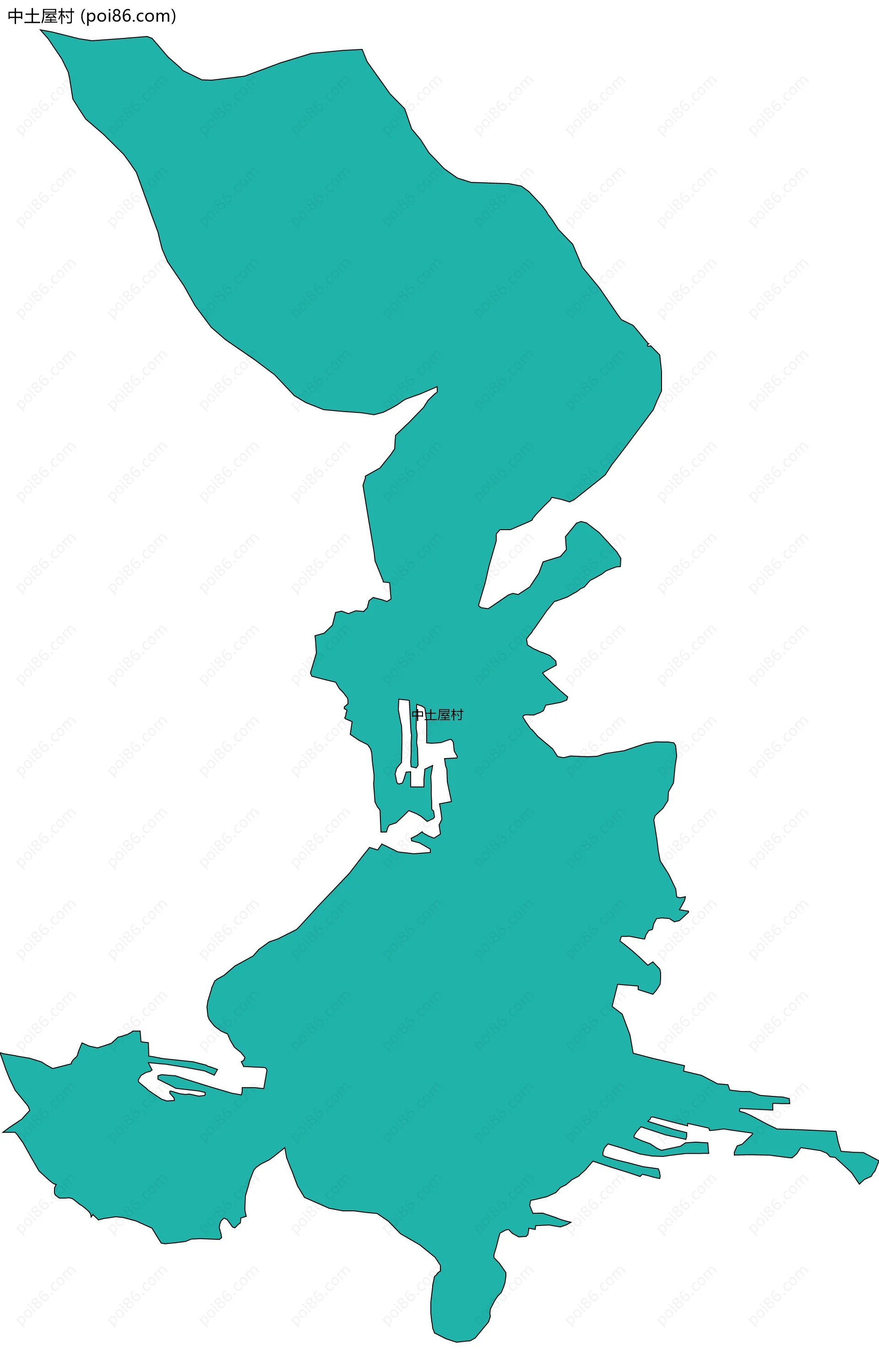 中土屋村边界地图