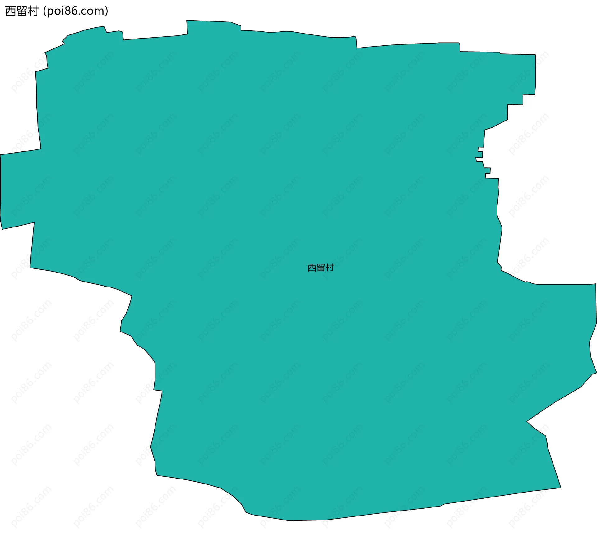 西留村边界地图