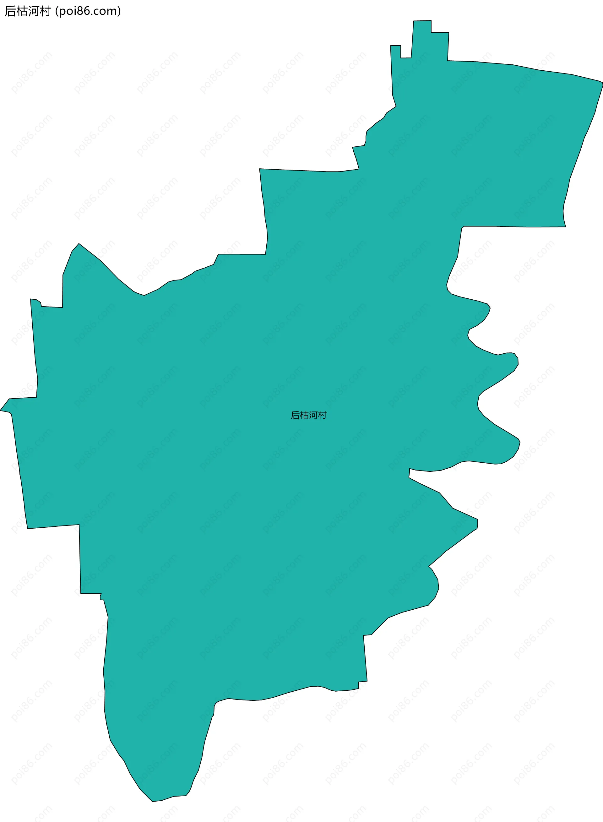后枯河村边界地图
