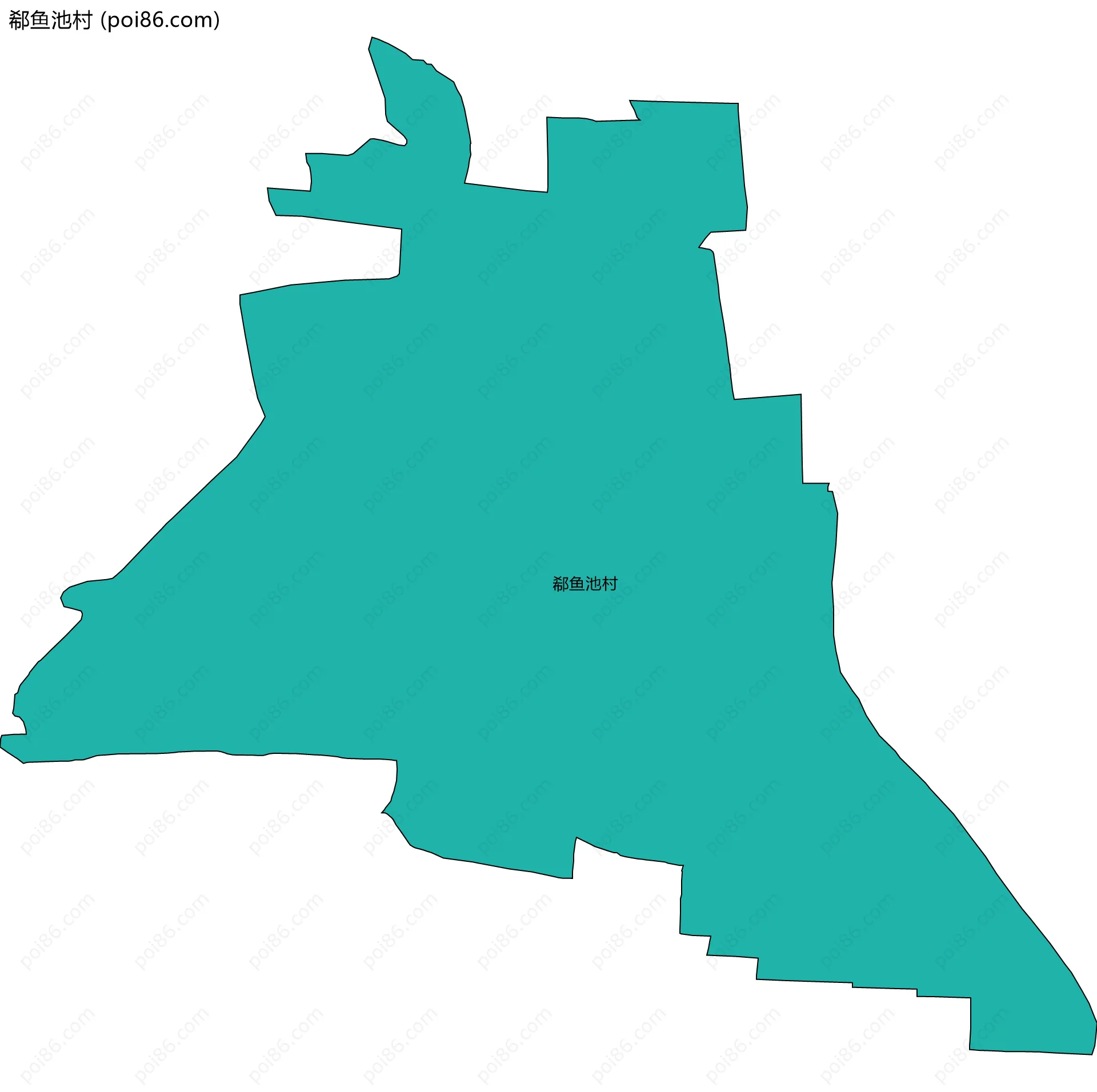 郗鱼池村边界地图