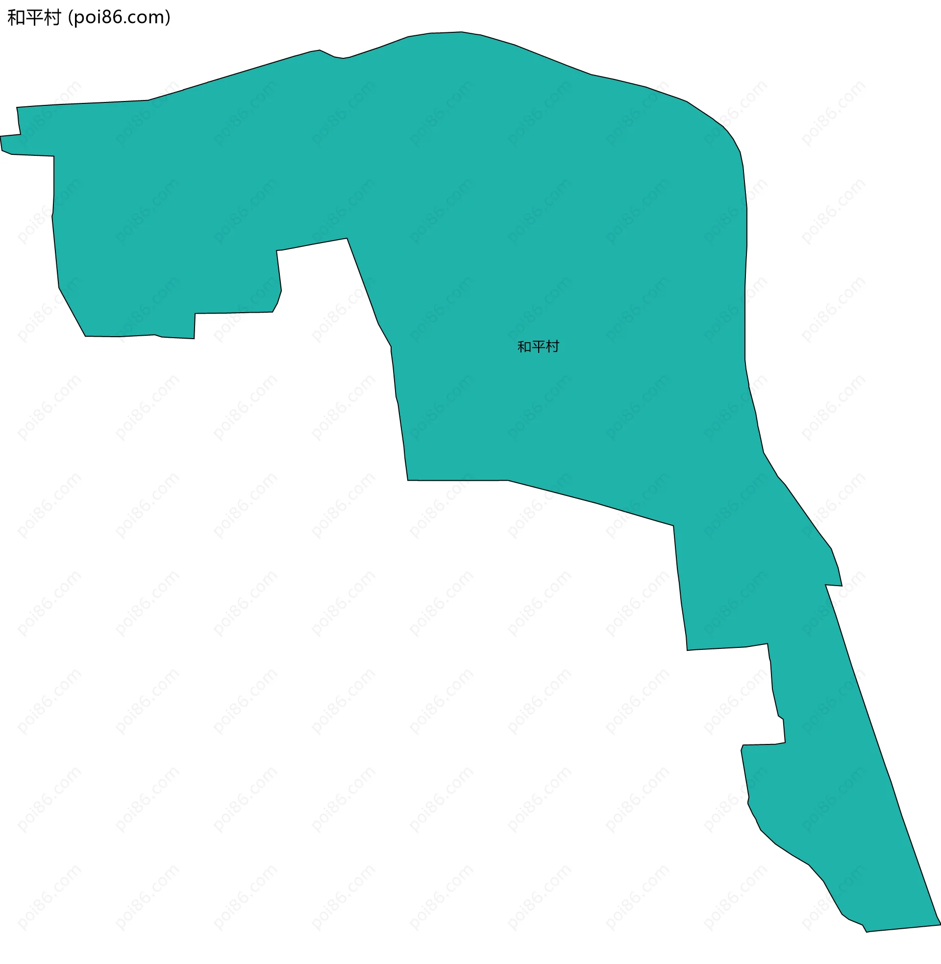 和平村边界地图