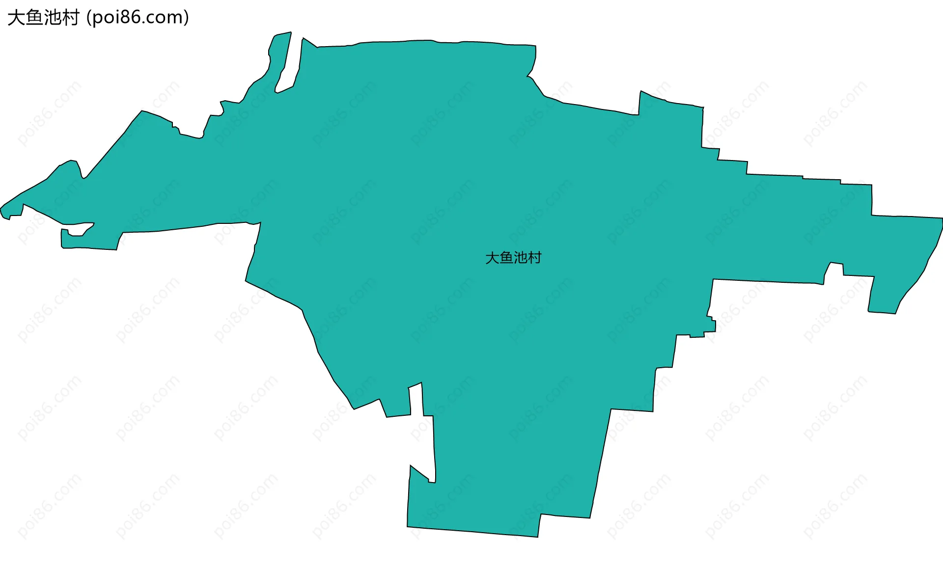 大鱼池村边界地图