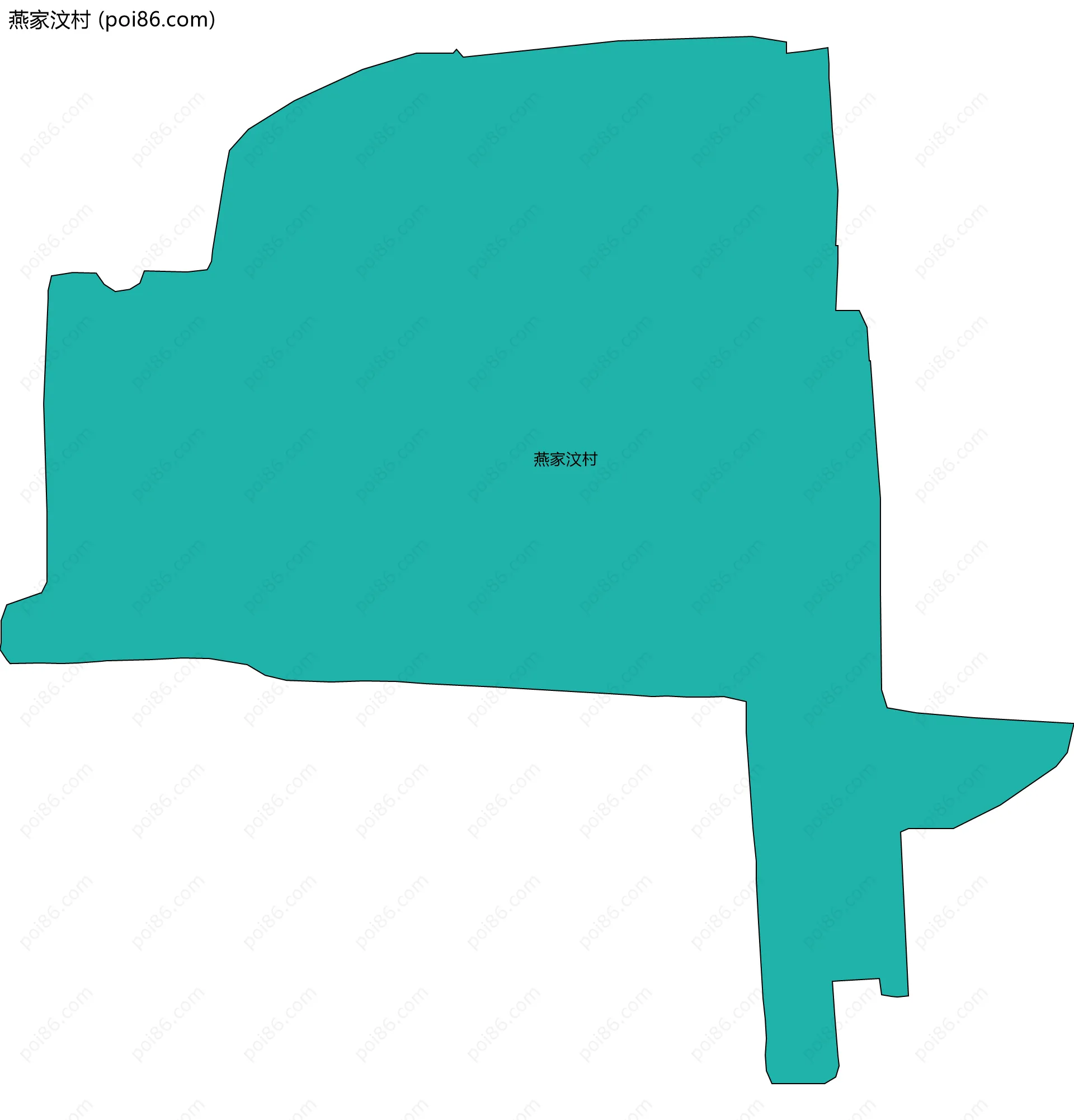 燕家汶村边界地图