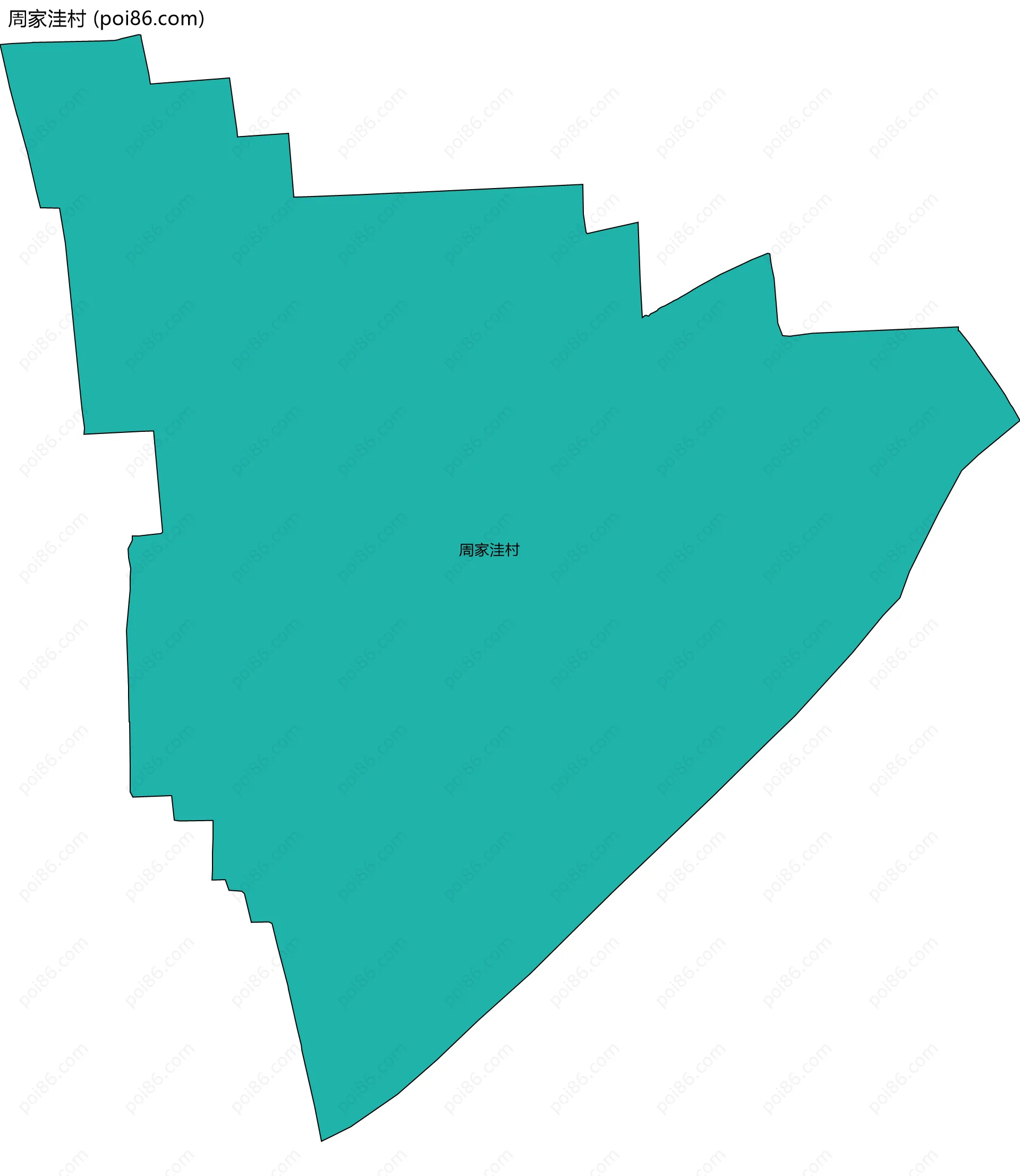 周家洼村边界地图