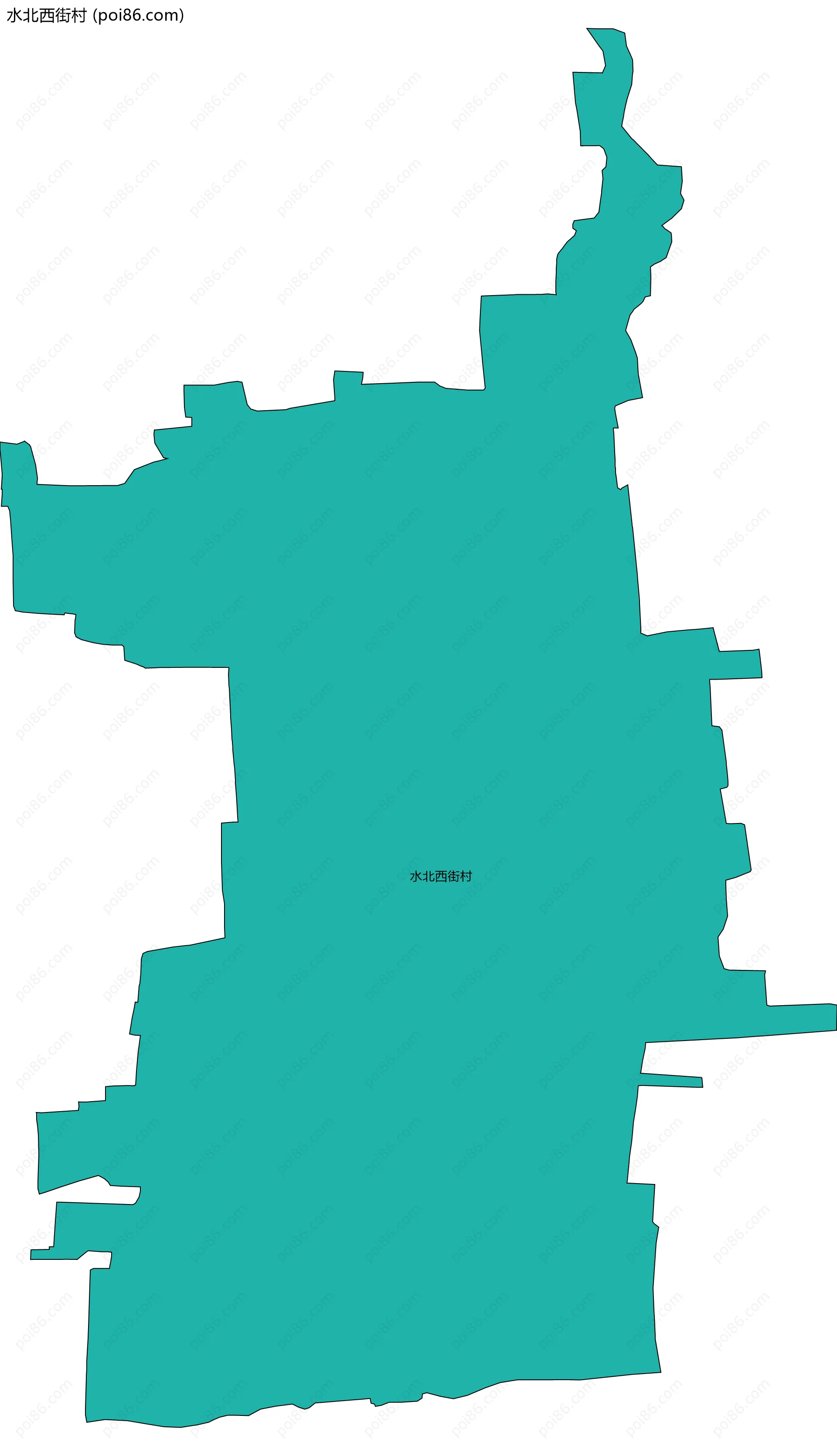水北西街村边界地图