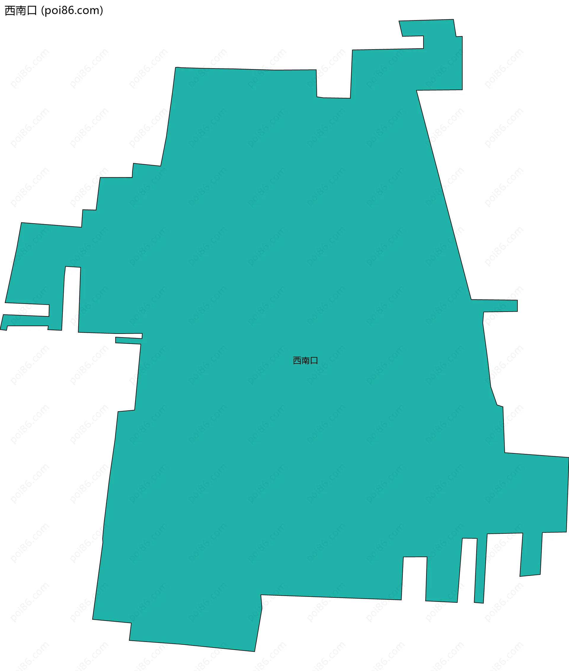 西南口边界地图