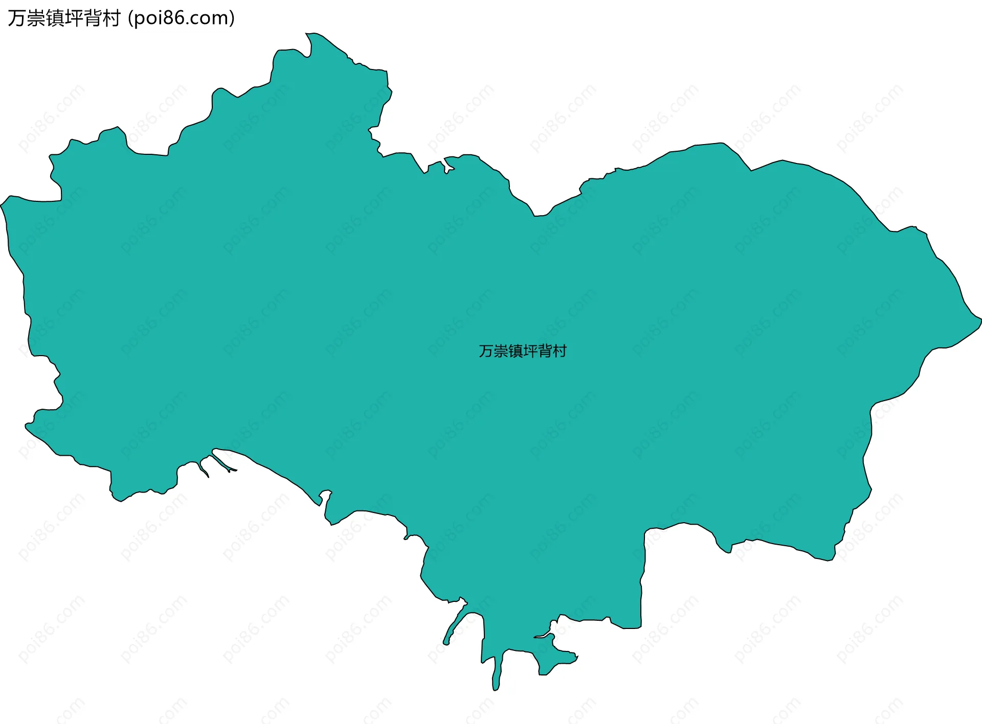 万崇镇坪背村边界地图