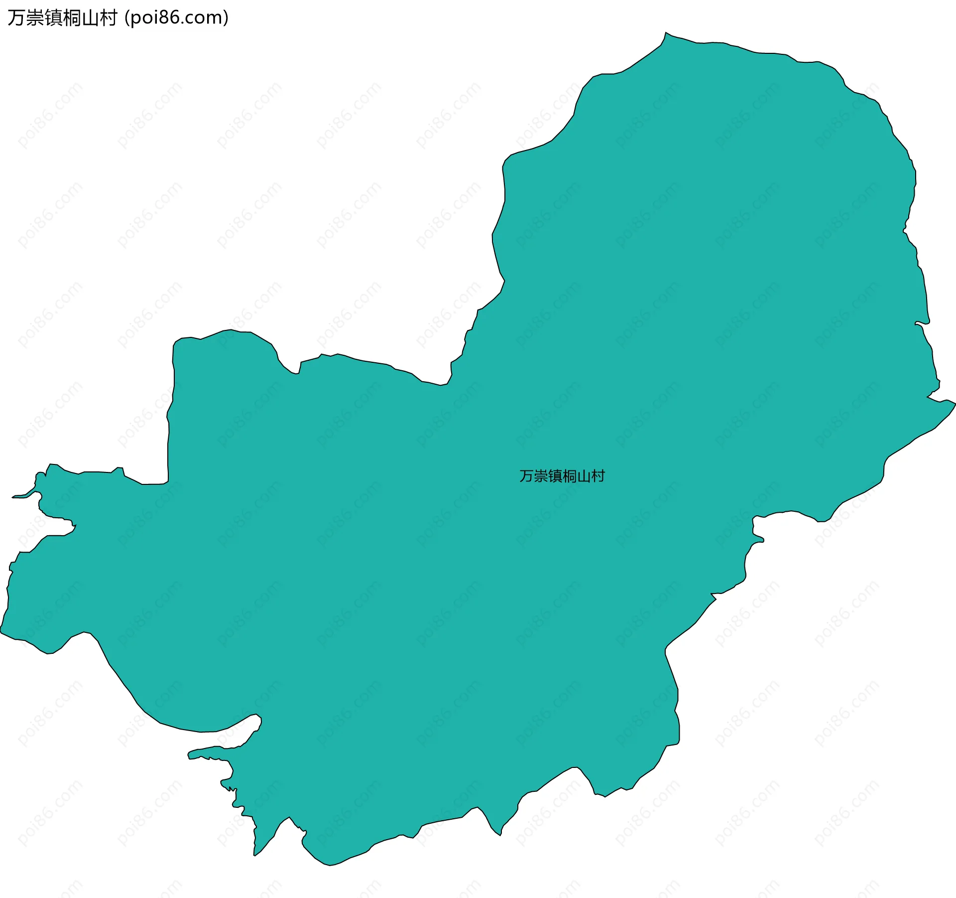 万崇镇桐山村边界地图