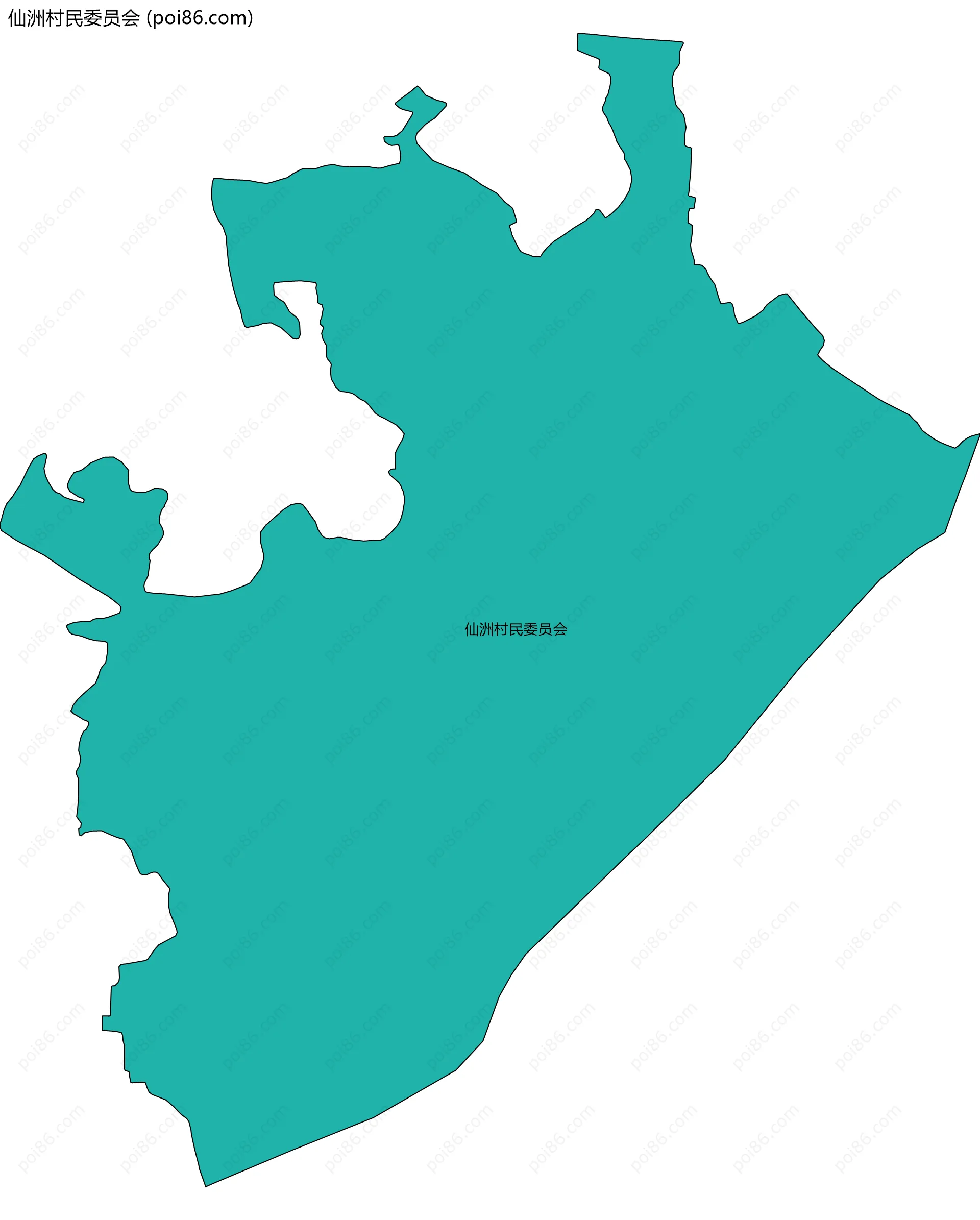 仙洲村民委员会边界地图