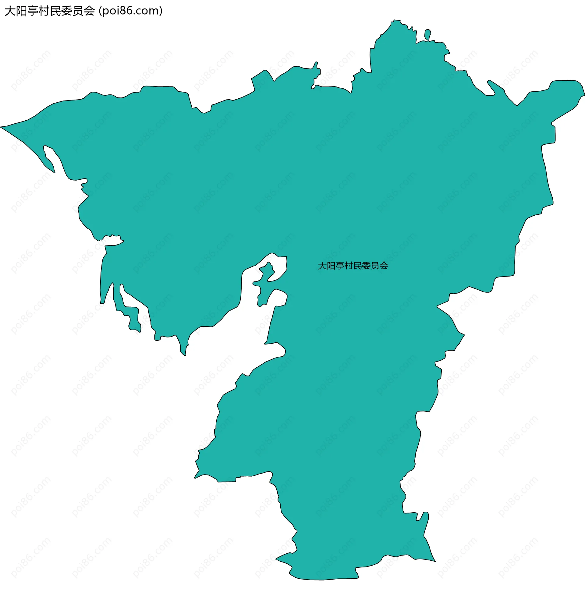 大阳亭村民委员会边界地图