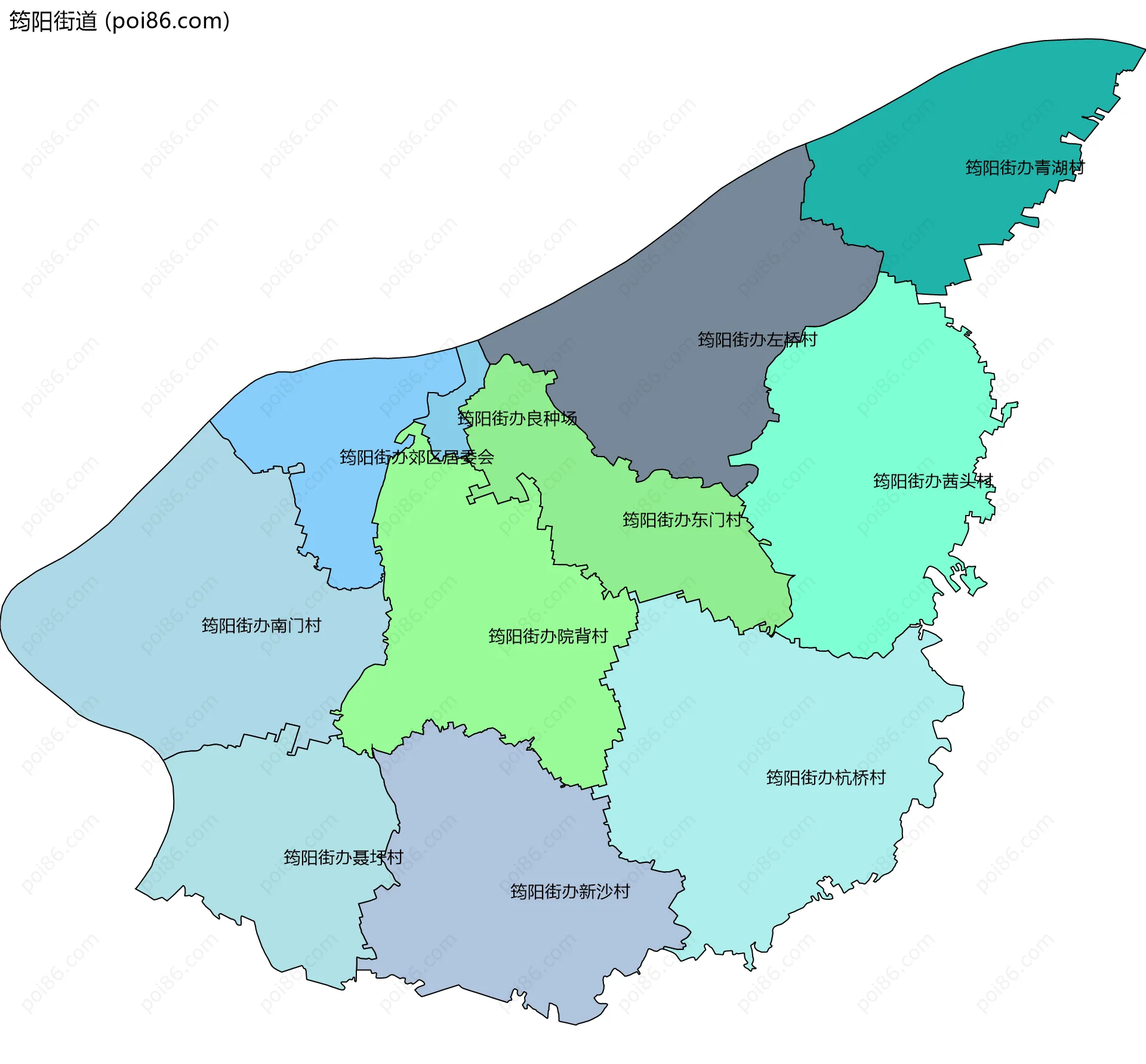 筠阳街道边界地图(五级行政区划)