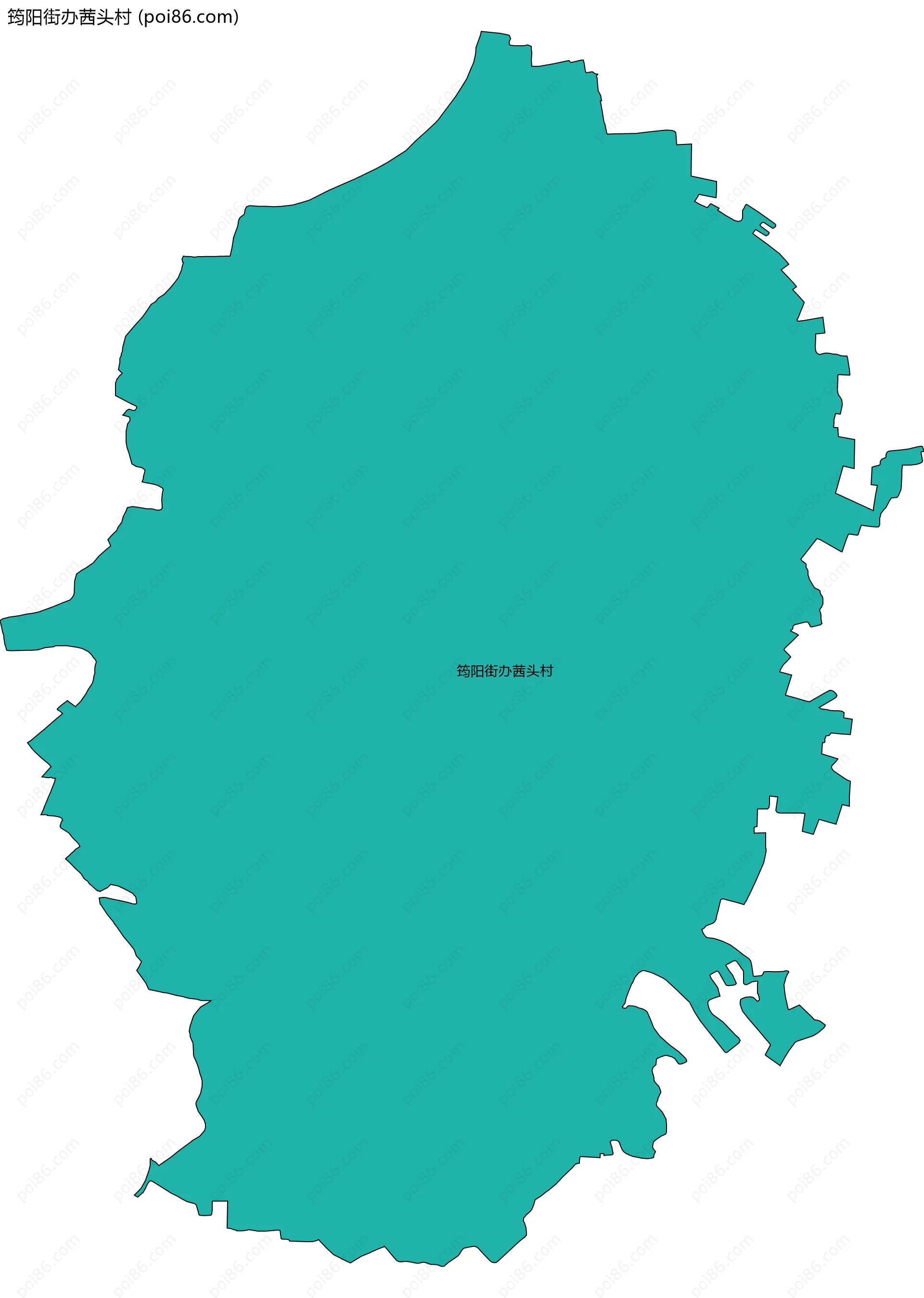 筠阳街办茜头村边界地图