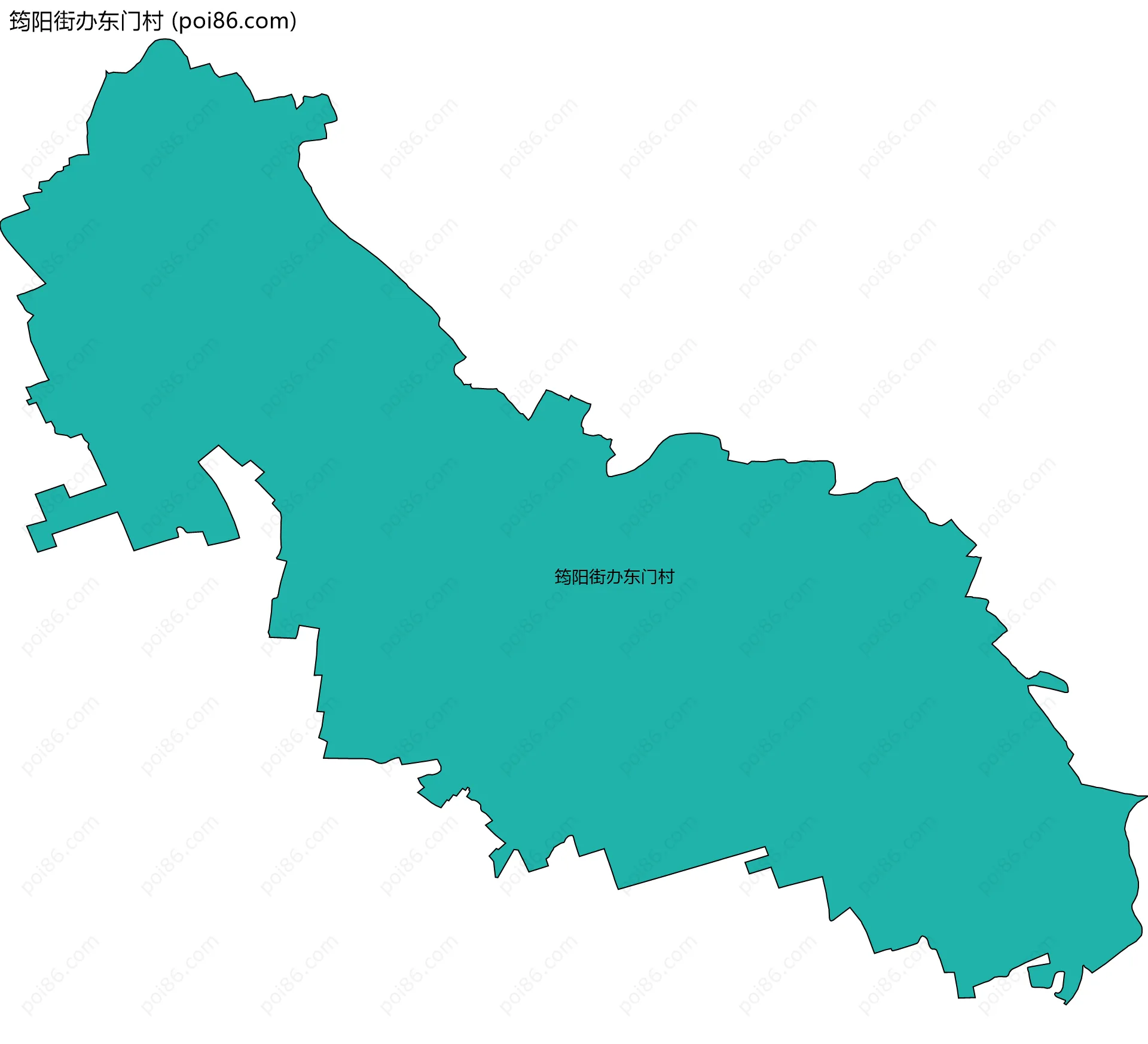 筠阳街办东门村边界地图