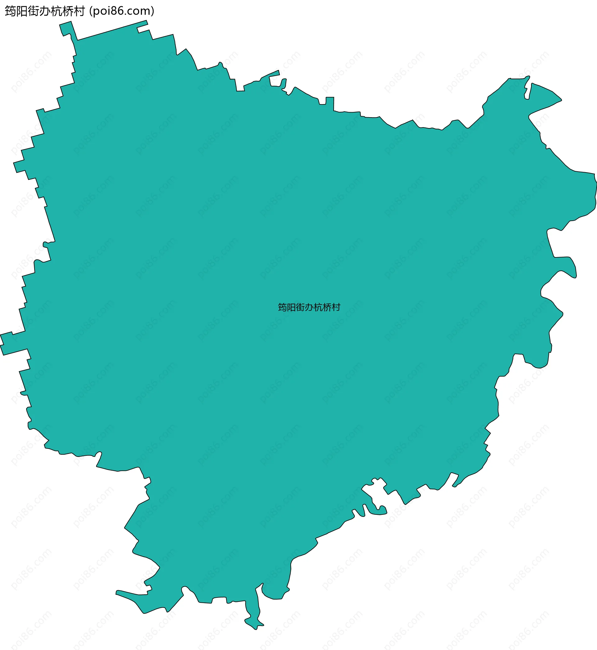 筠阳街办杭桥村边界地图