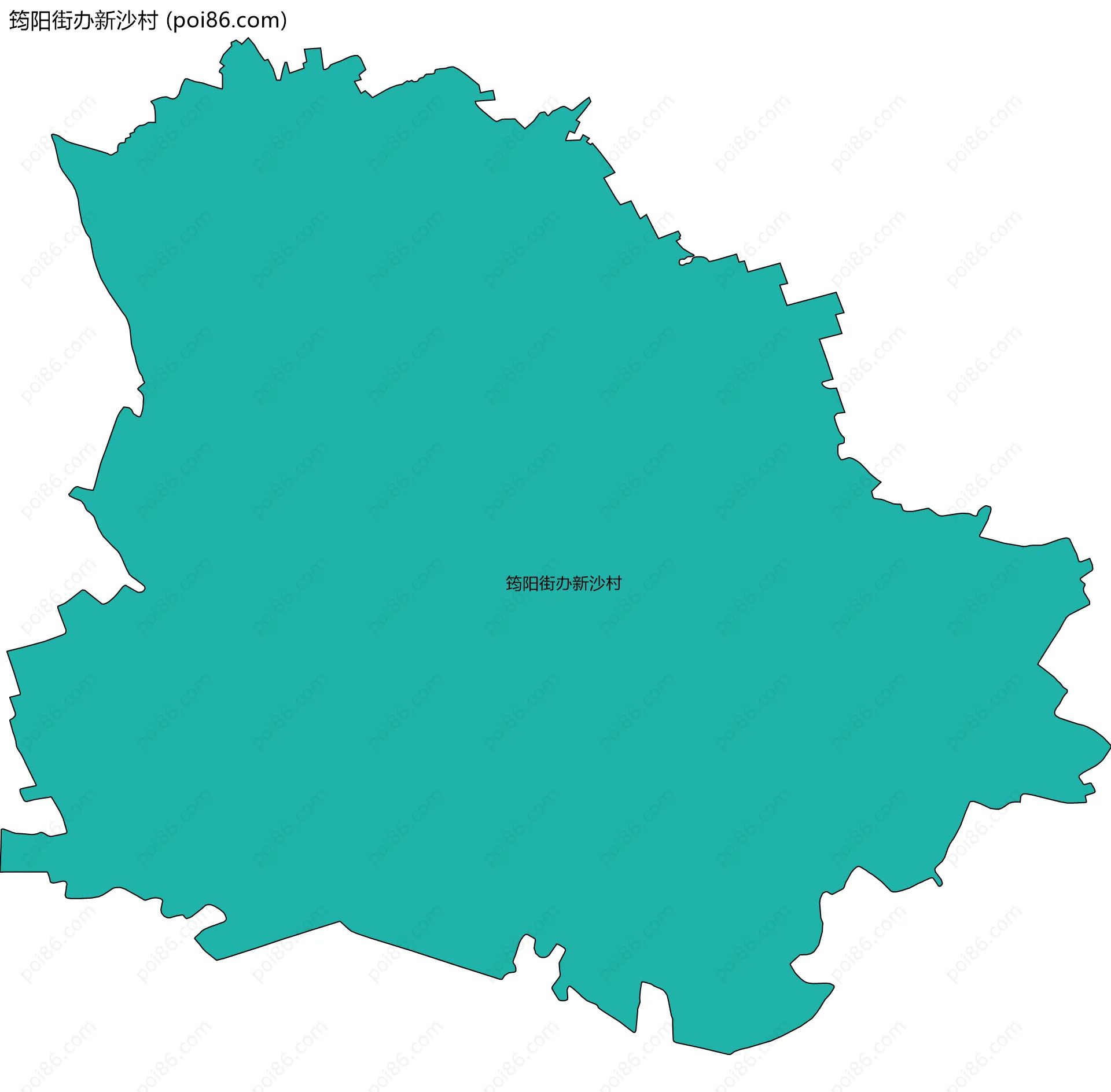 筠阳街办新沙村边界地图