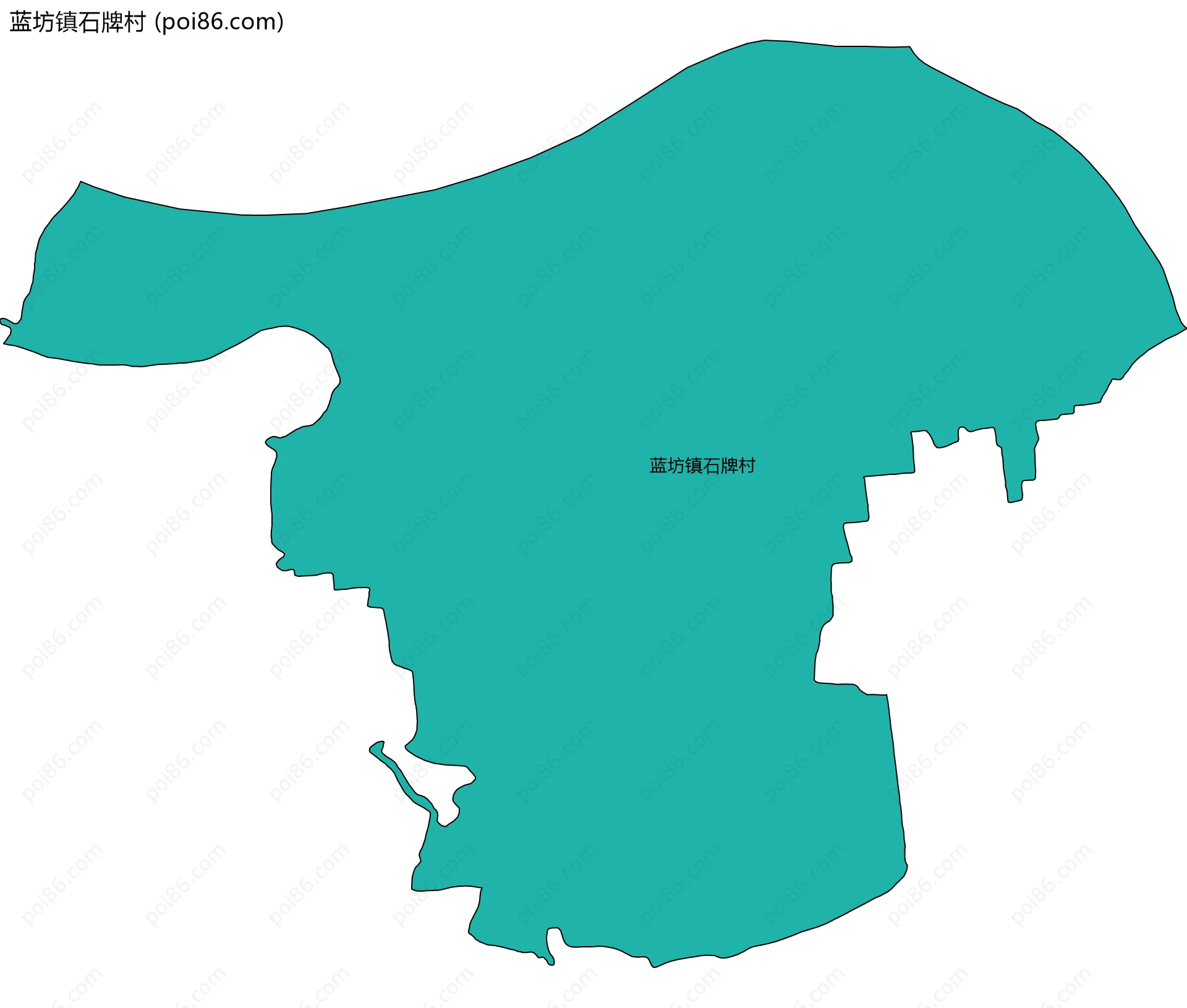 蓝坊镇石牌村边界地图