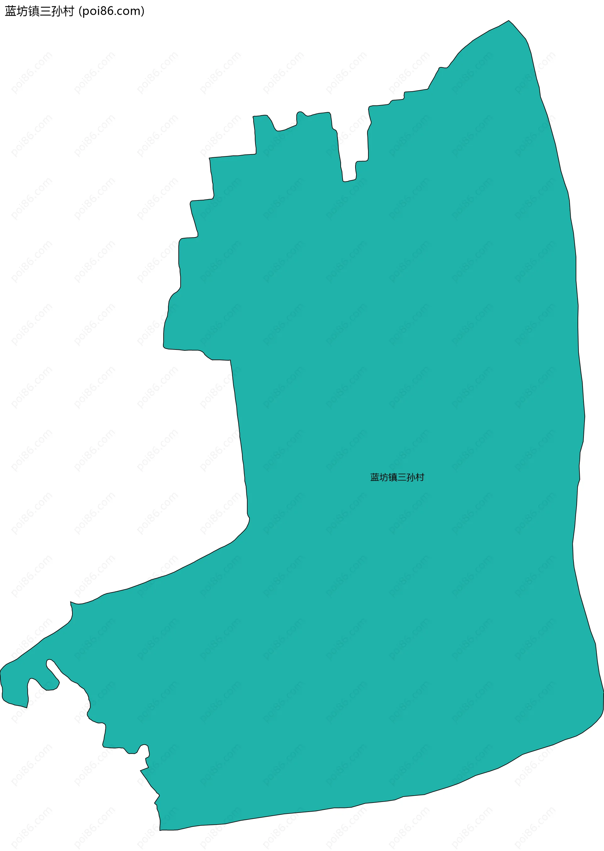 蓝坊镇三孙村边界地图