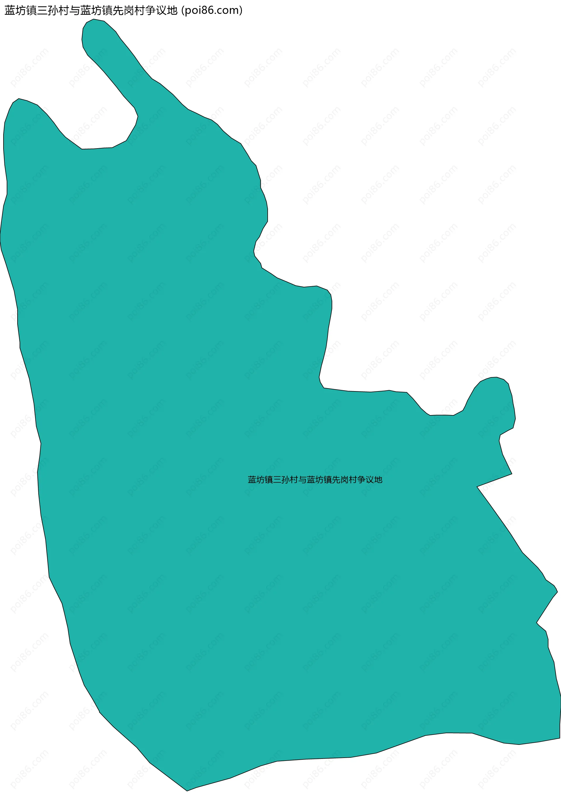 蓝坊镇三孙村与蓝坊镇先岗村争议地边界地图