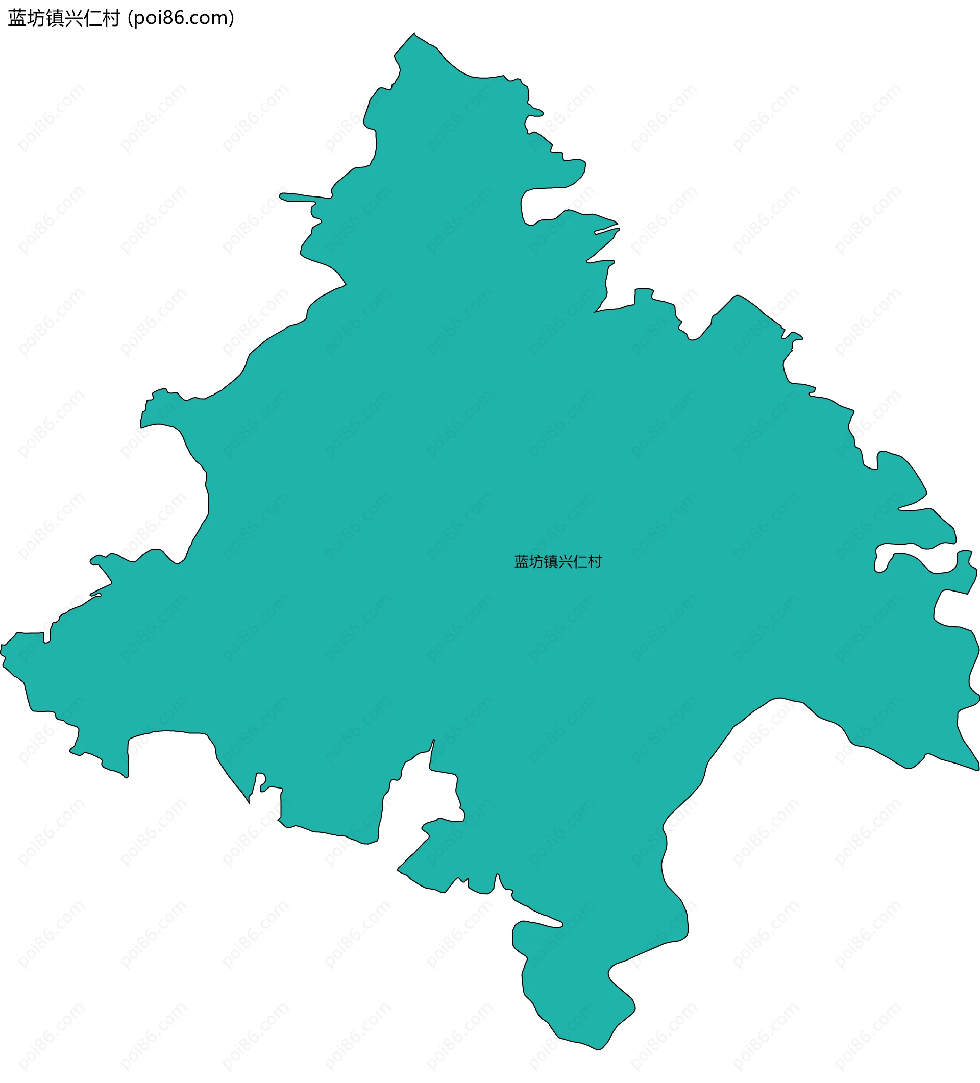 蓝坊镇兴仁村边界地图