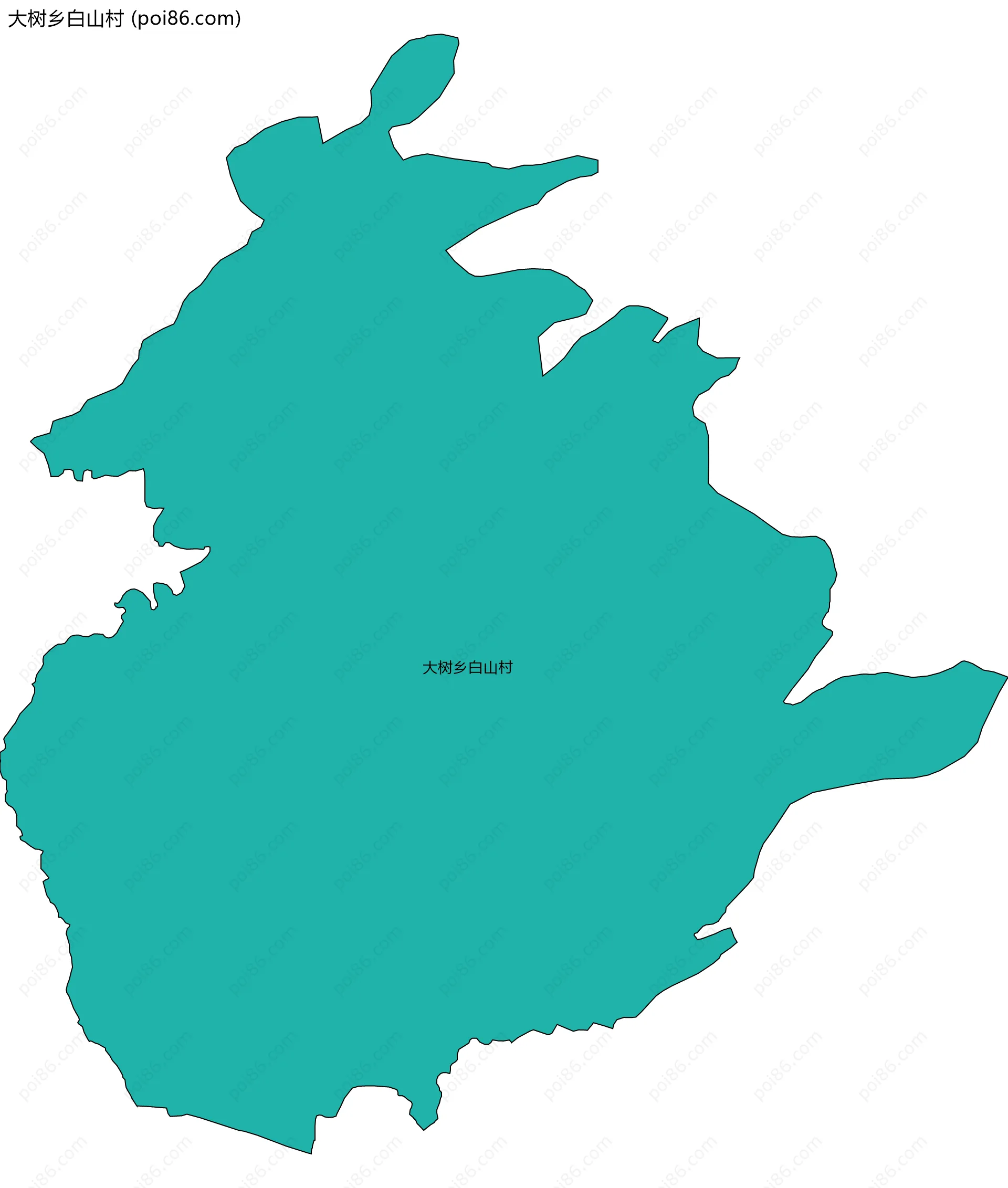 大树乡白山村边界地图