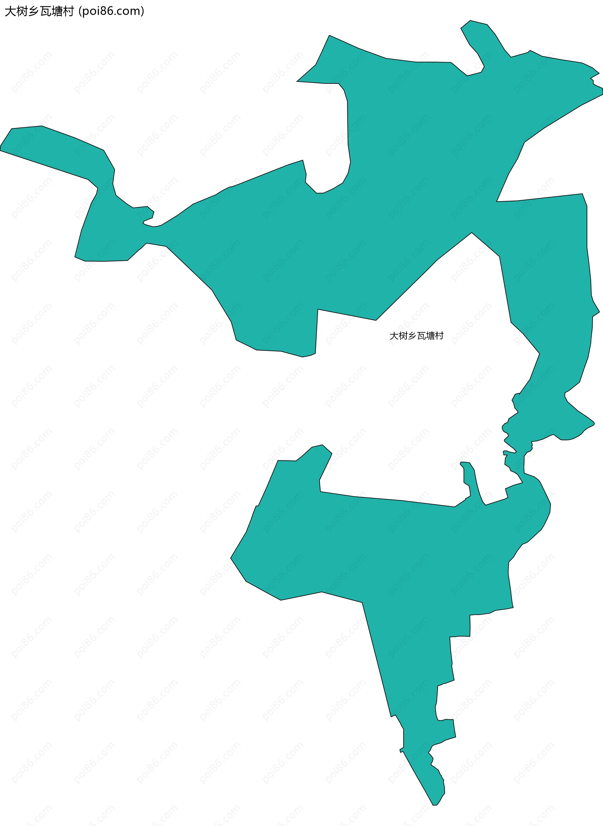 大树乡瓦塘村边界地图
