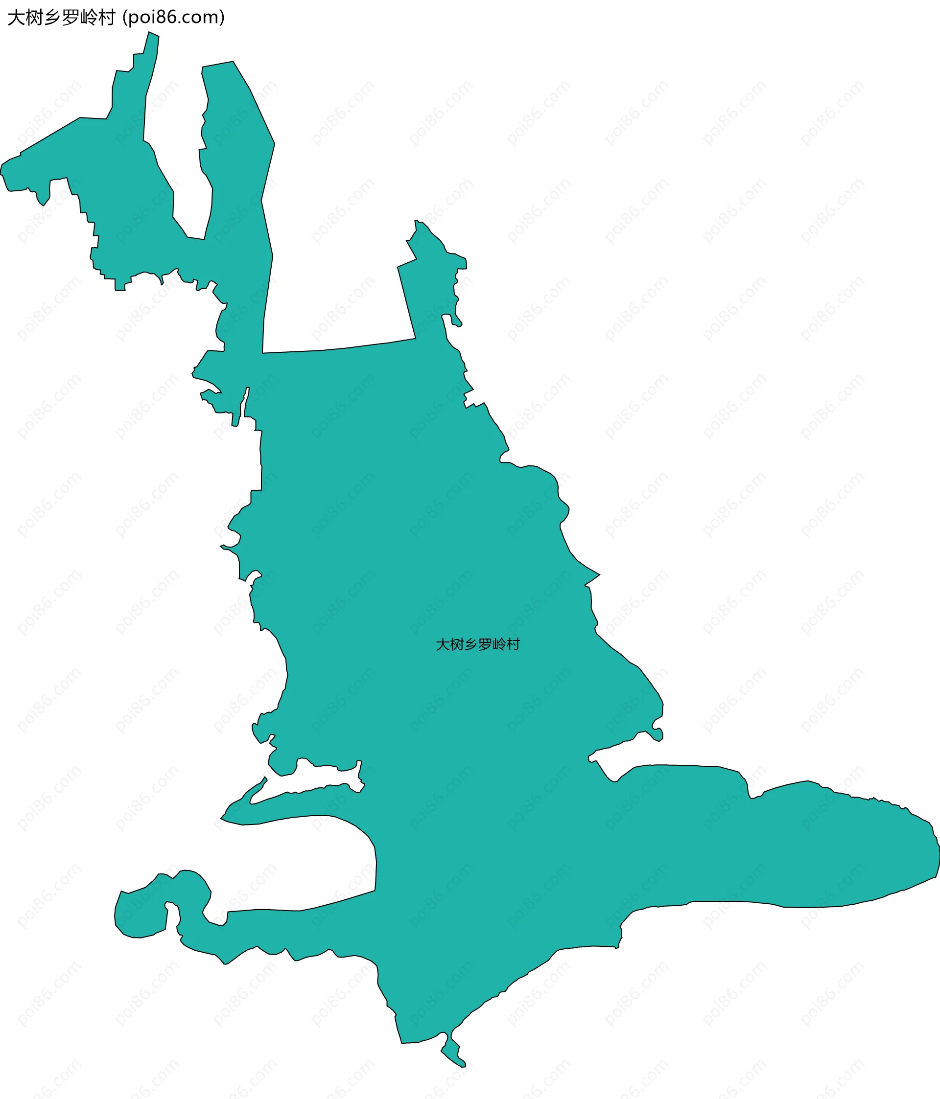 大树乡罗岭村边界地图