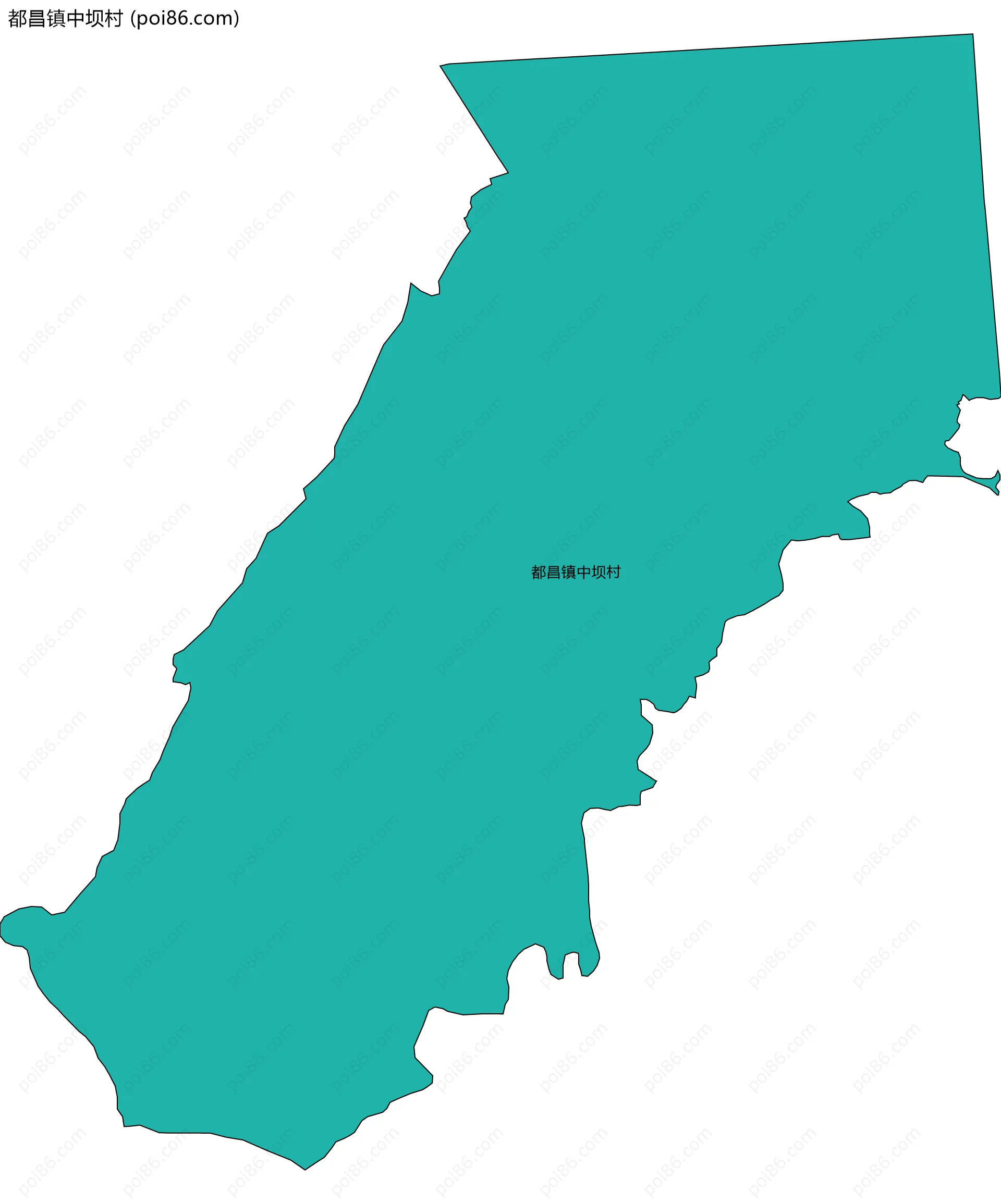 都昌镇中坝村边界地图