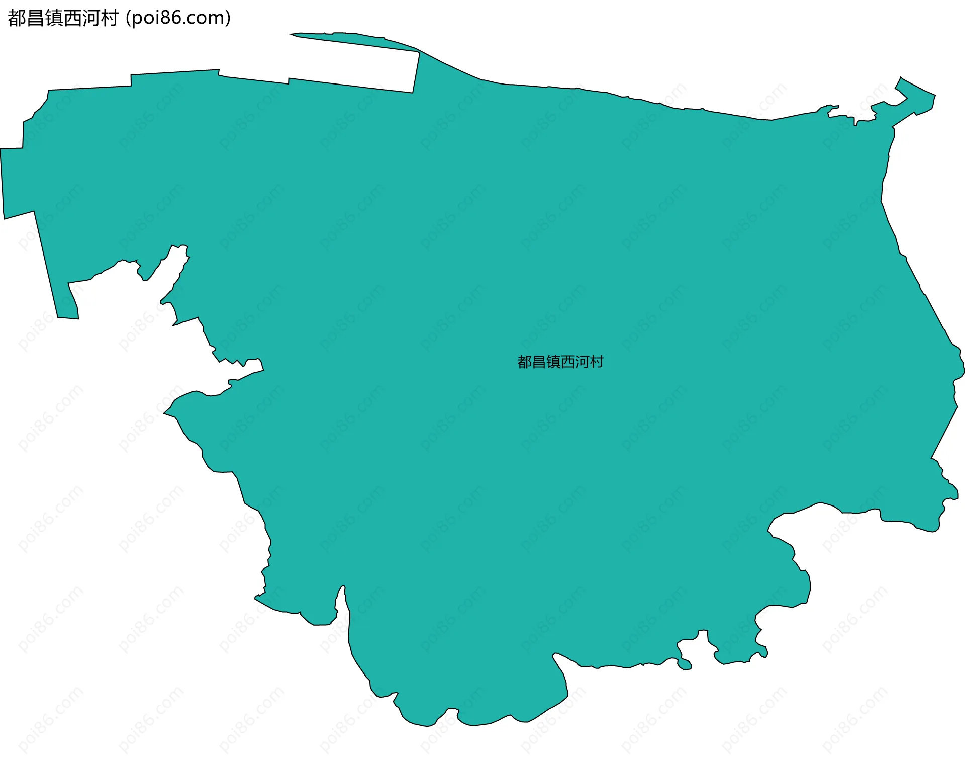 都昌镇西河村边界地图