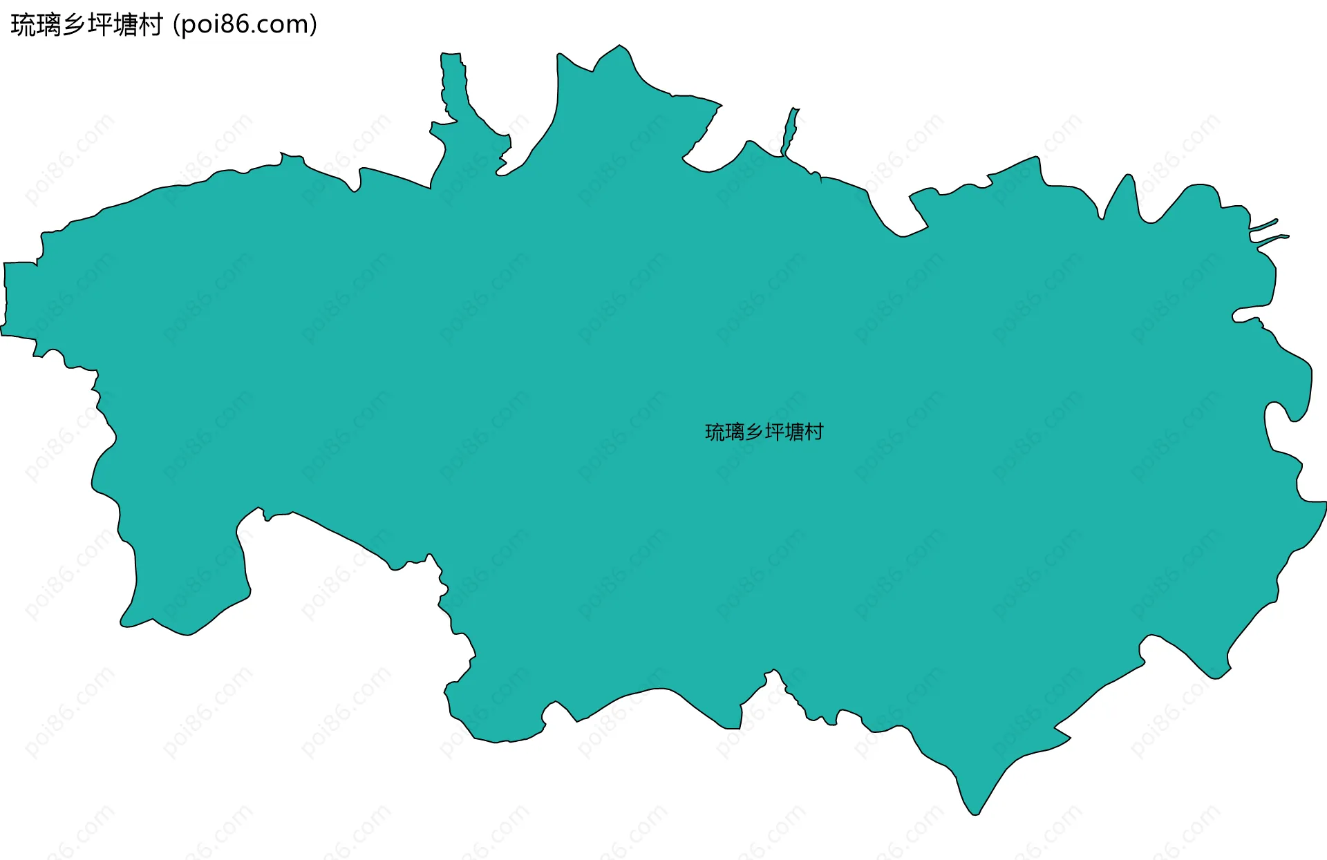 琉璃乡坪塘村边界地图