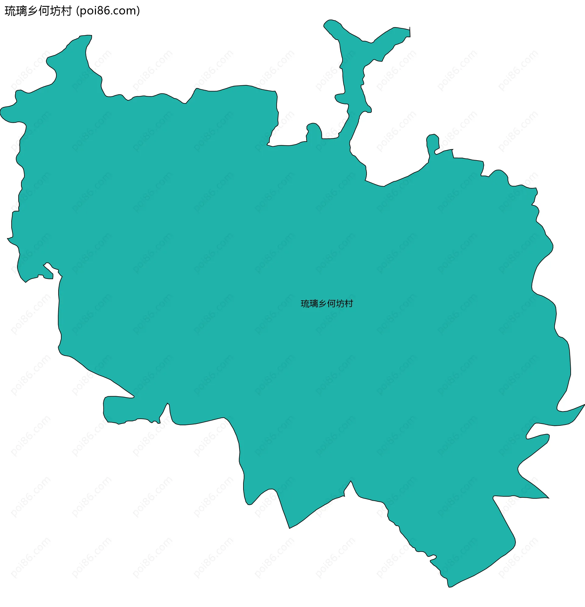 琉璃乡何坊村边界地图