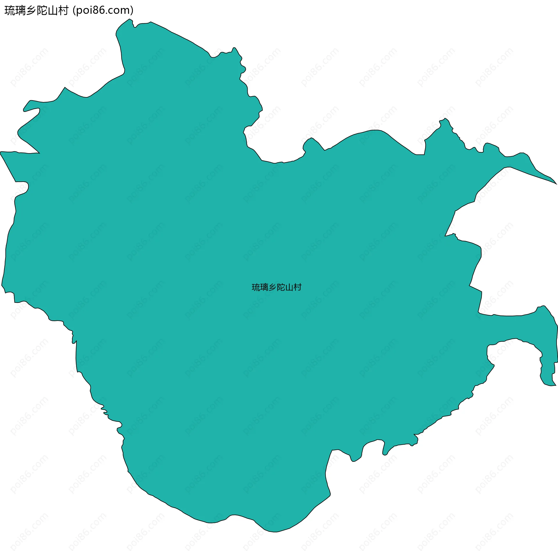 琉璃乡陀山村边界地图