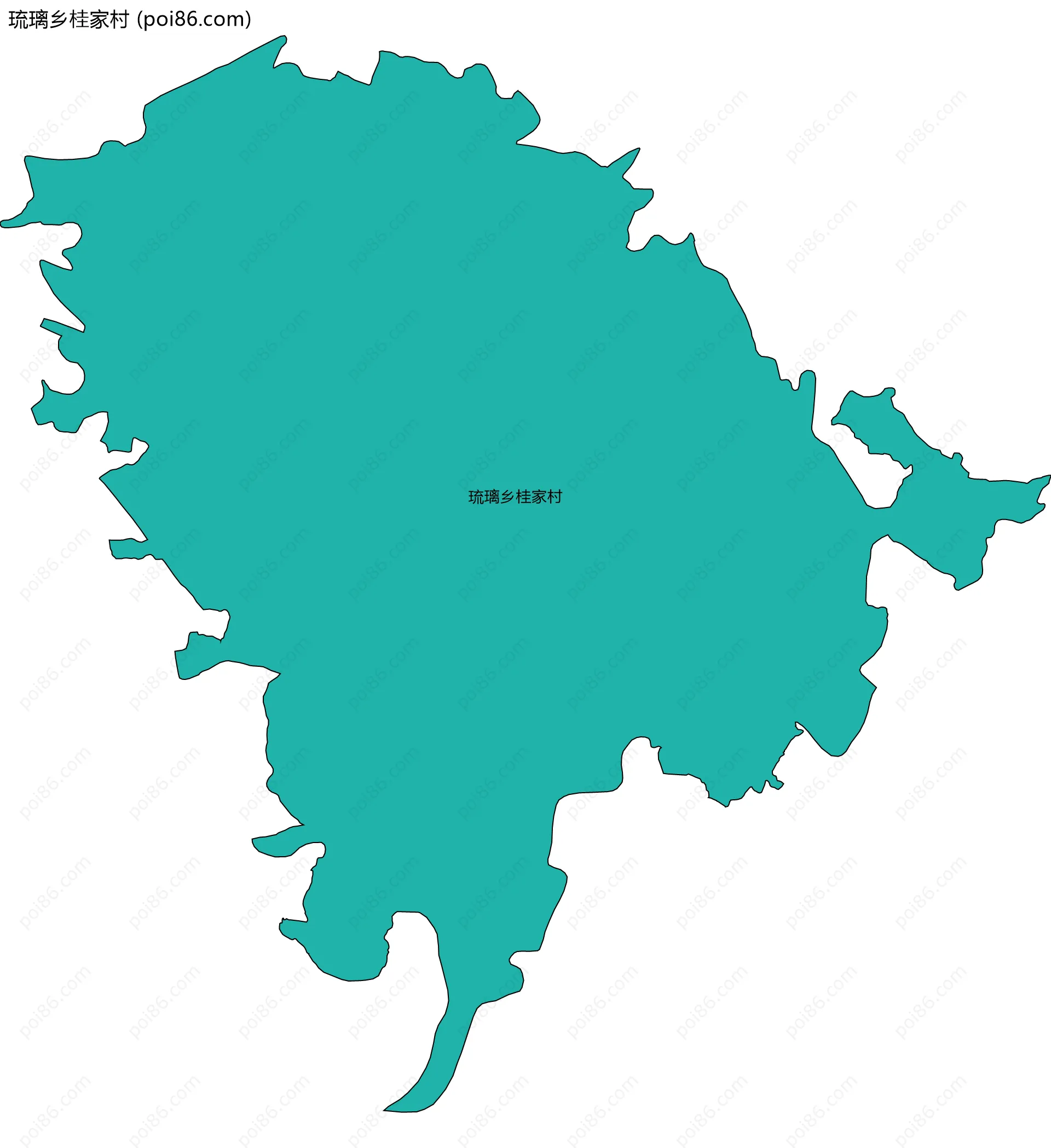 琉璃乡桂家村边界地图