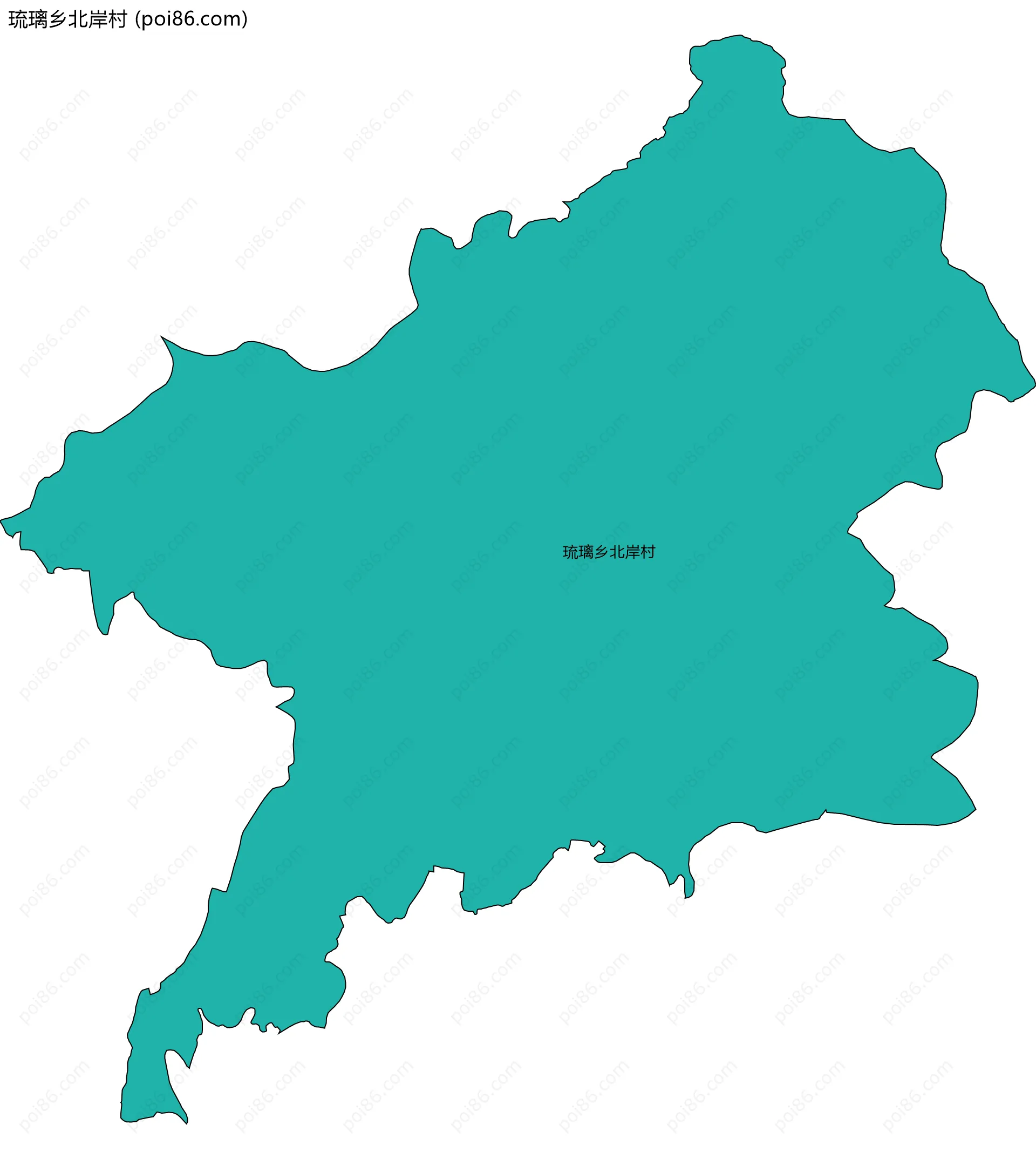 琉璃乡北岸村边界地图