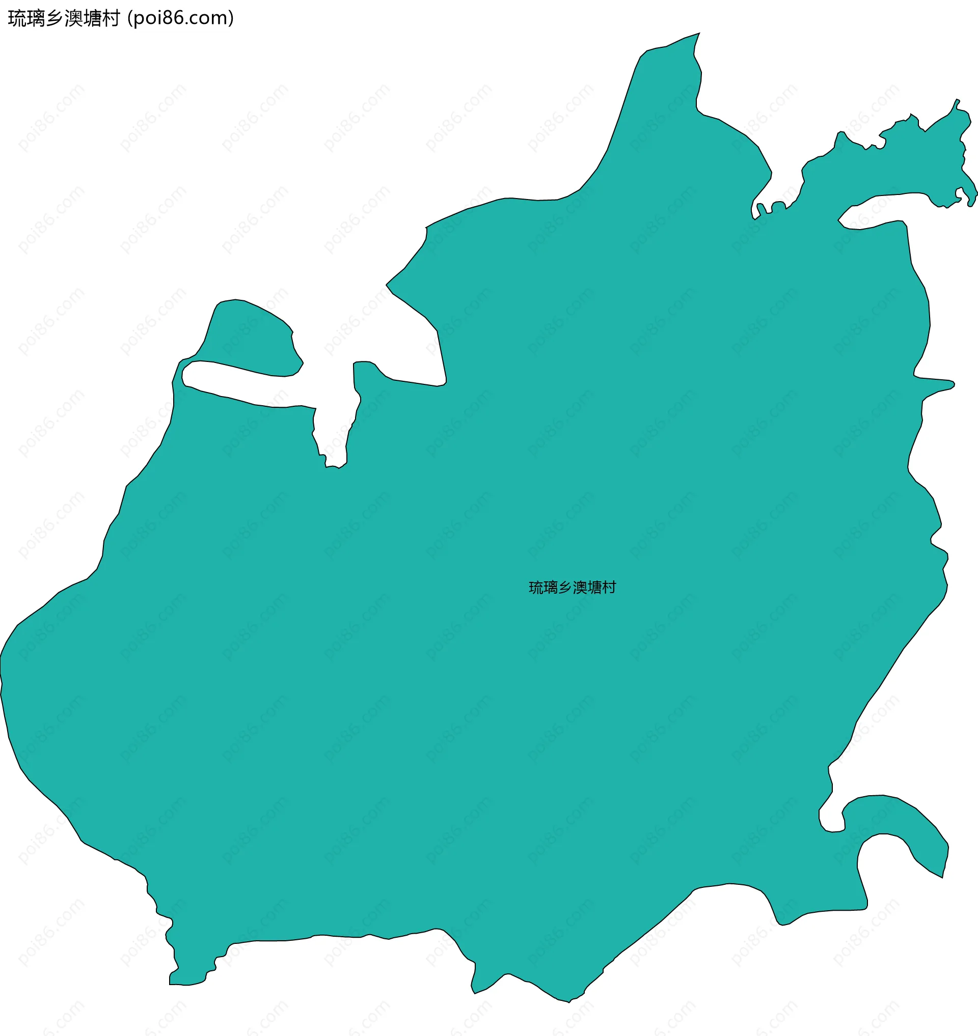 琉璃乡澳塘村边界地图