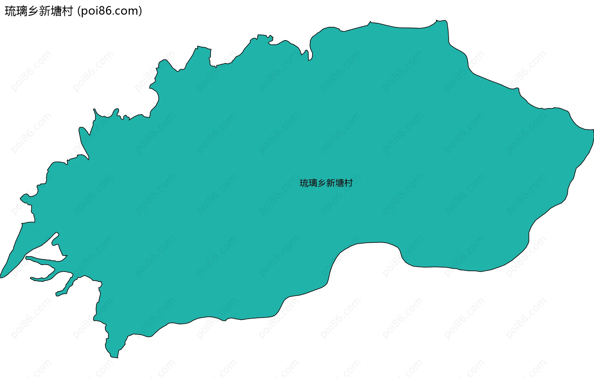 琉璃乡新塘村边界地图