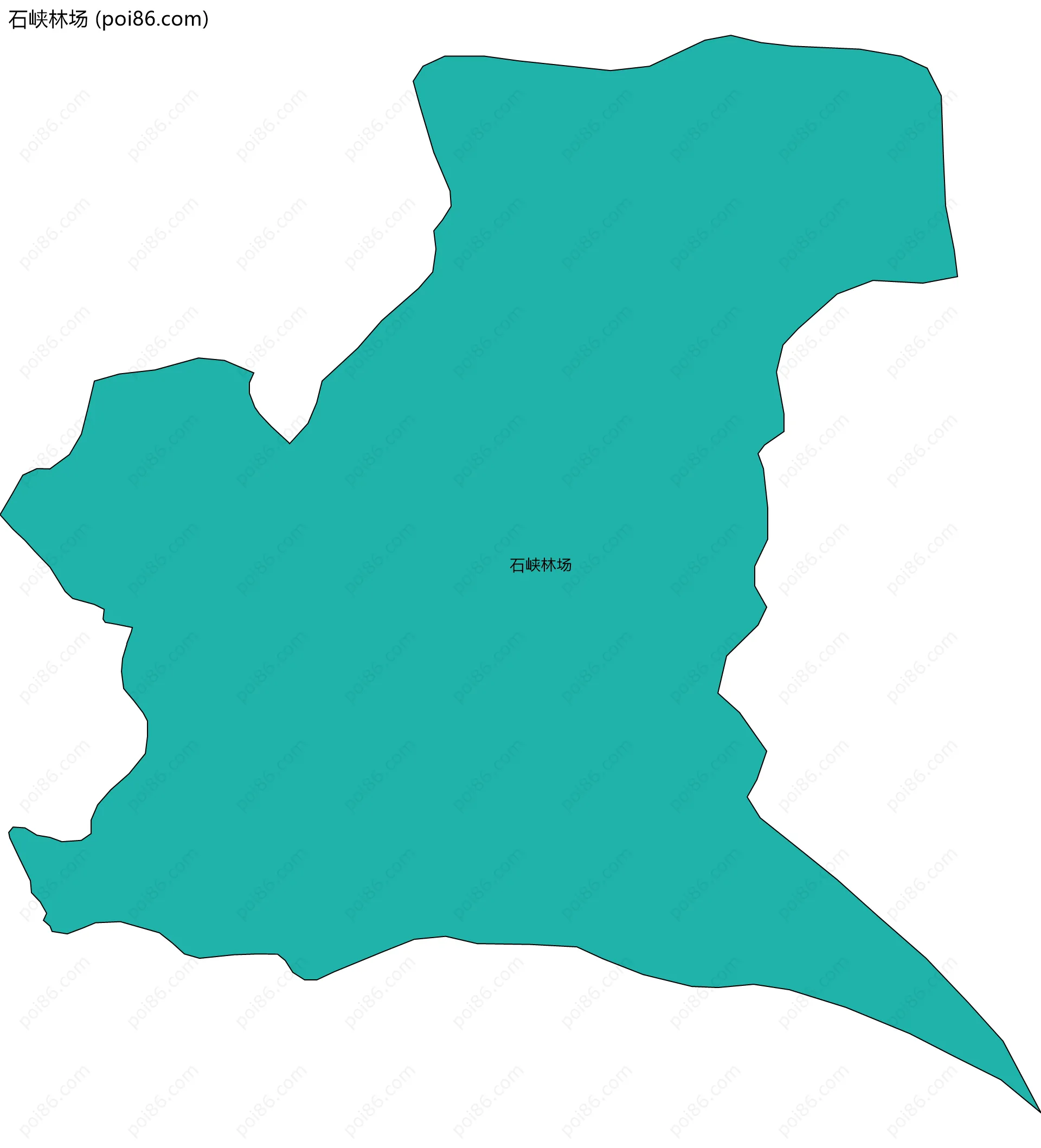 石峡林场边界地图(五级行政区划)