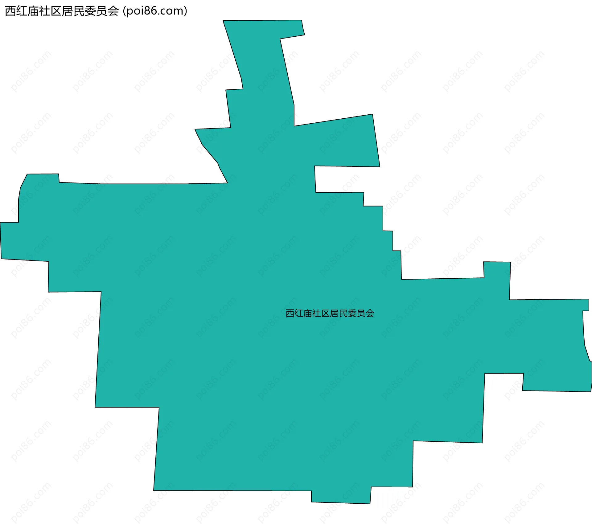 西红庙社区居民委员会边界地图