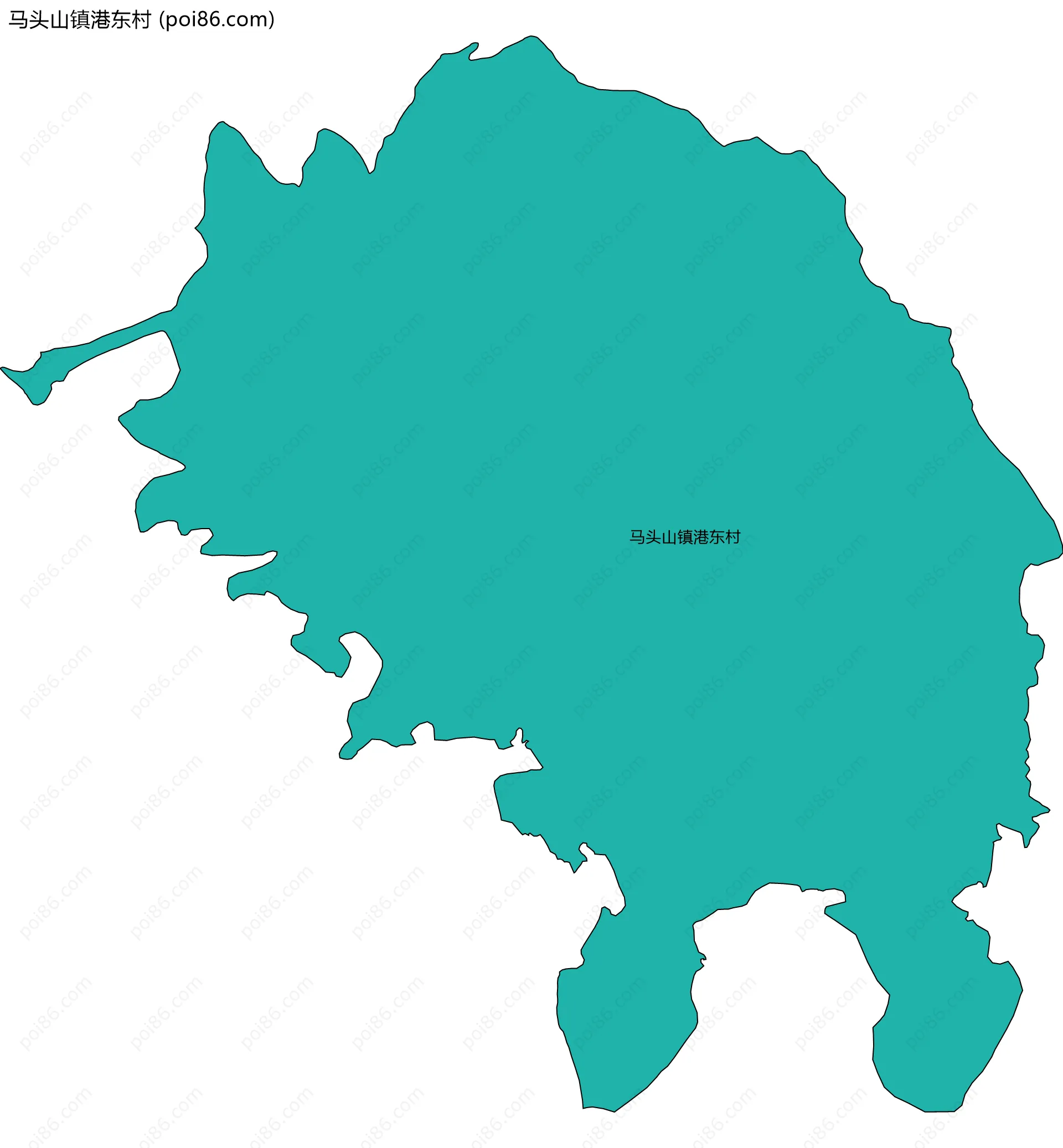 马头山镇港东村边界地图