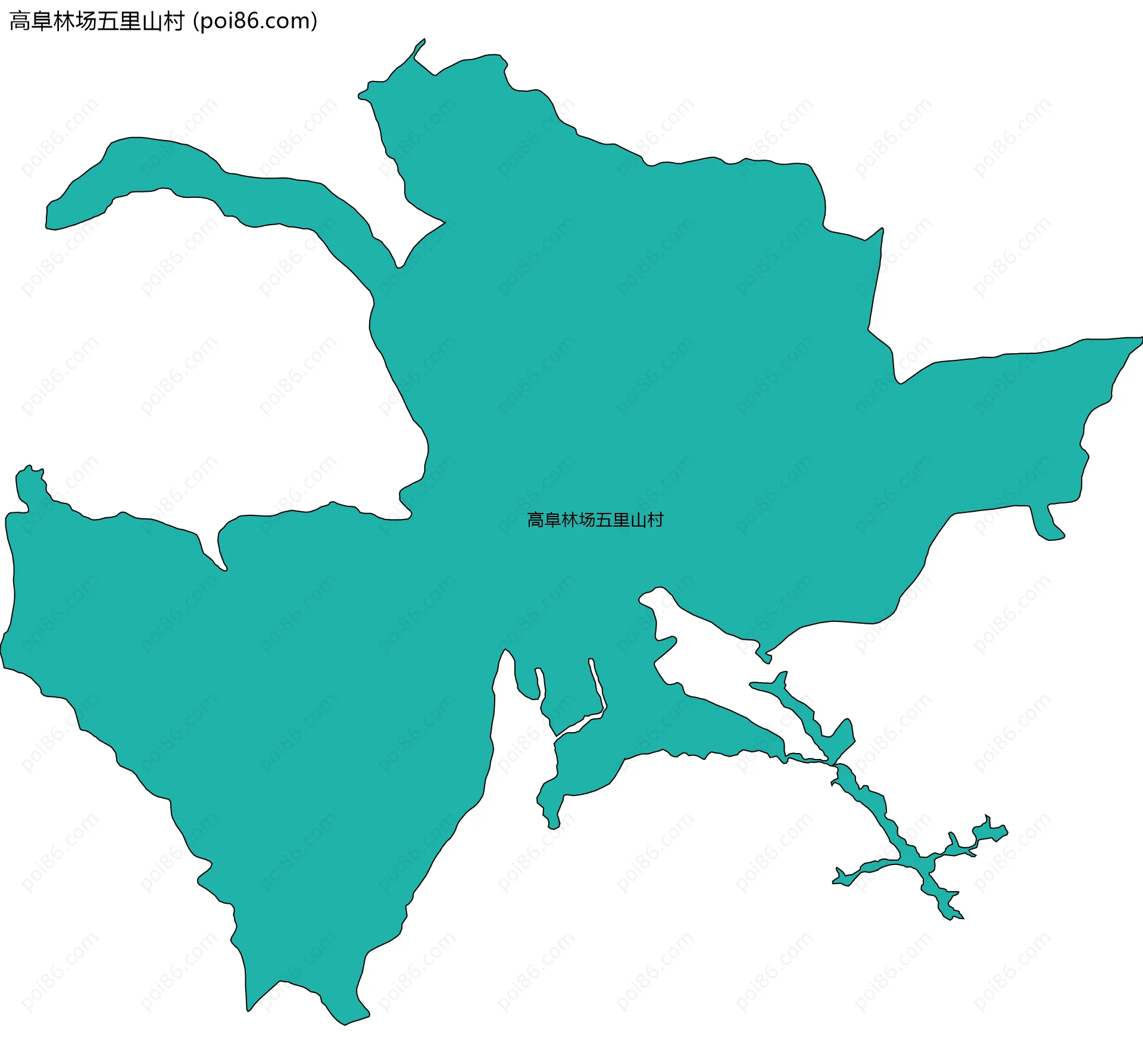 高阜林场五里山村边界地图