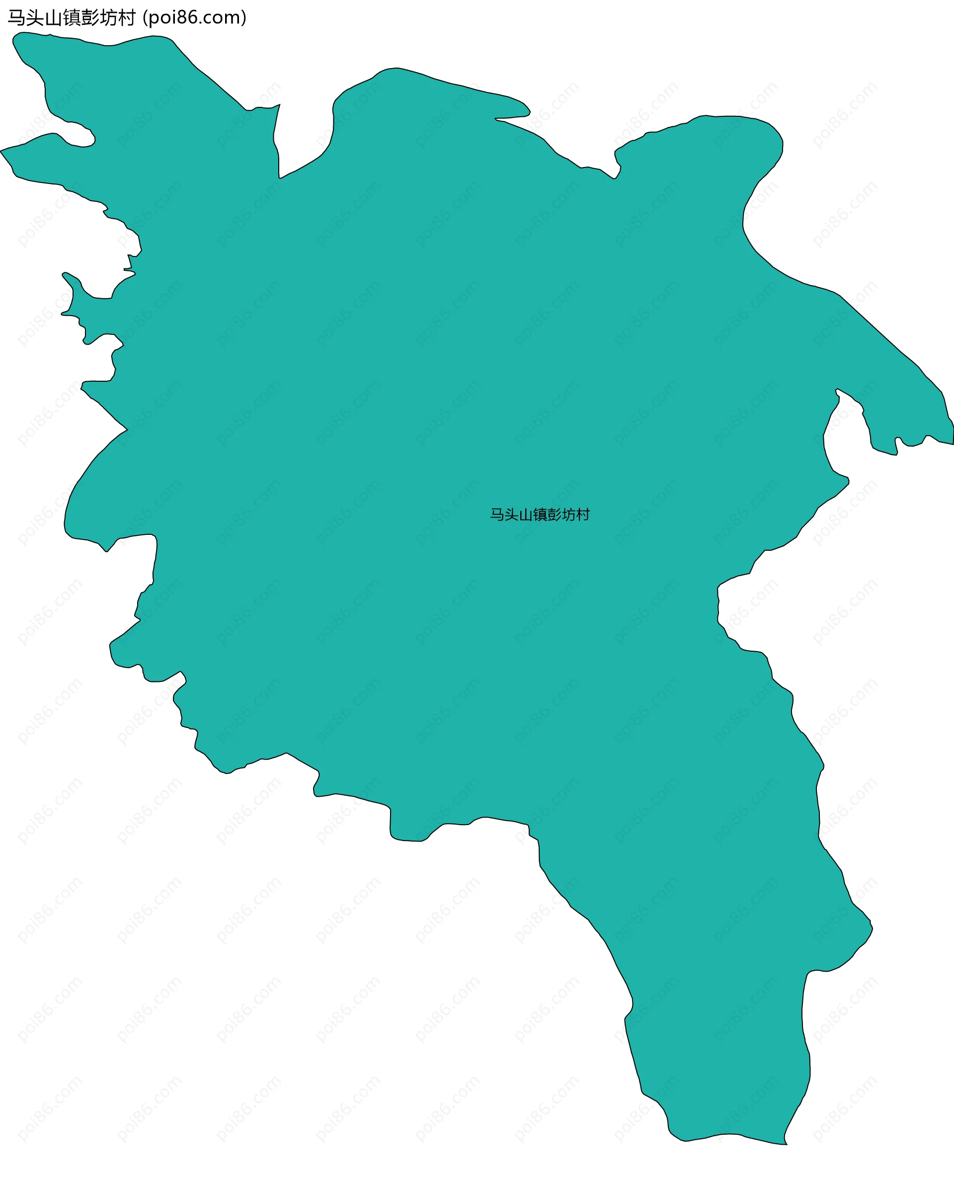 马头山镇彭坊村边界地图